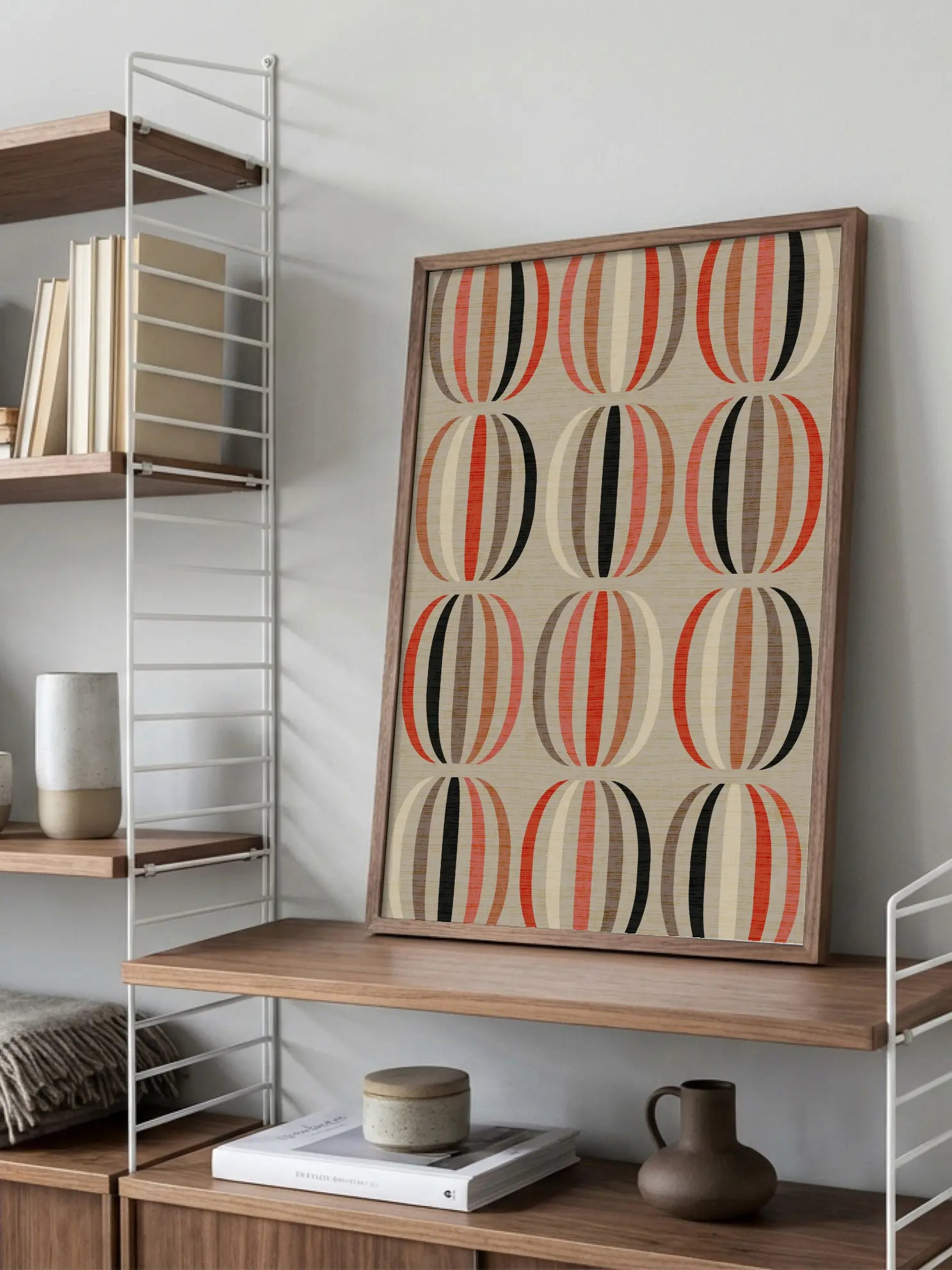 Striped Pumpkin Pattern Poster