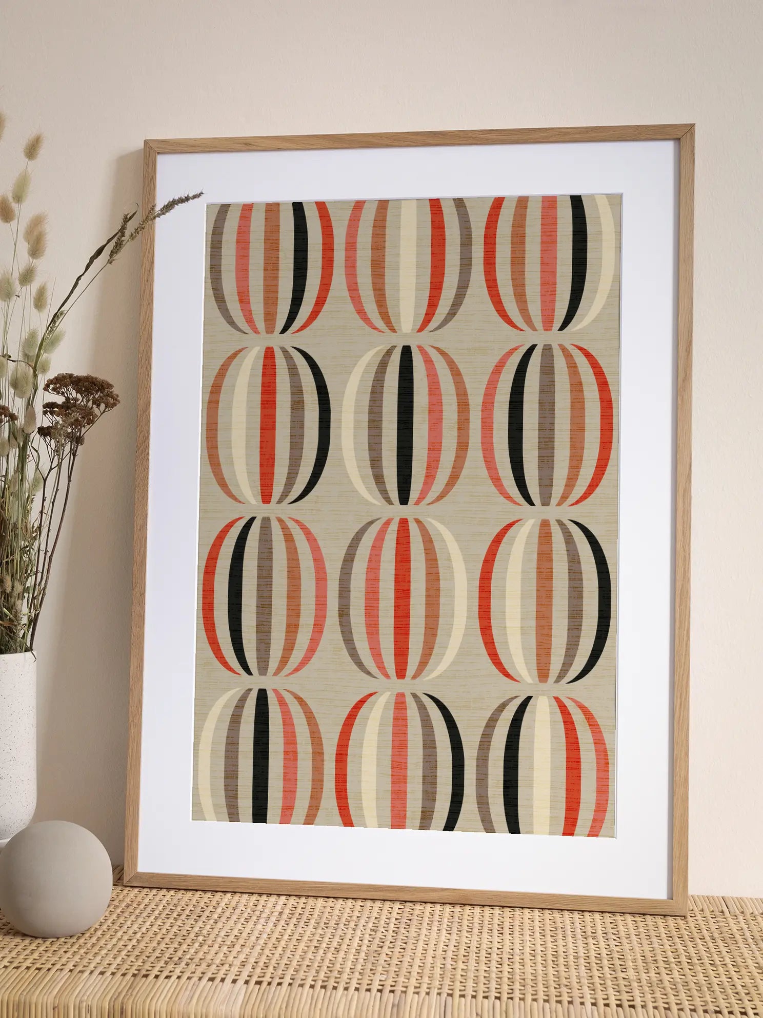 Striped Pumpkin Pattern Poster