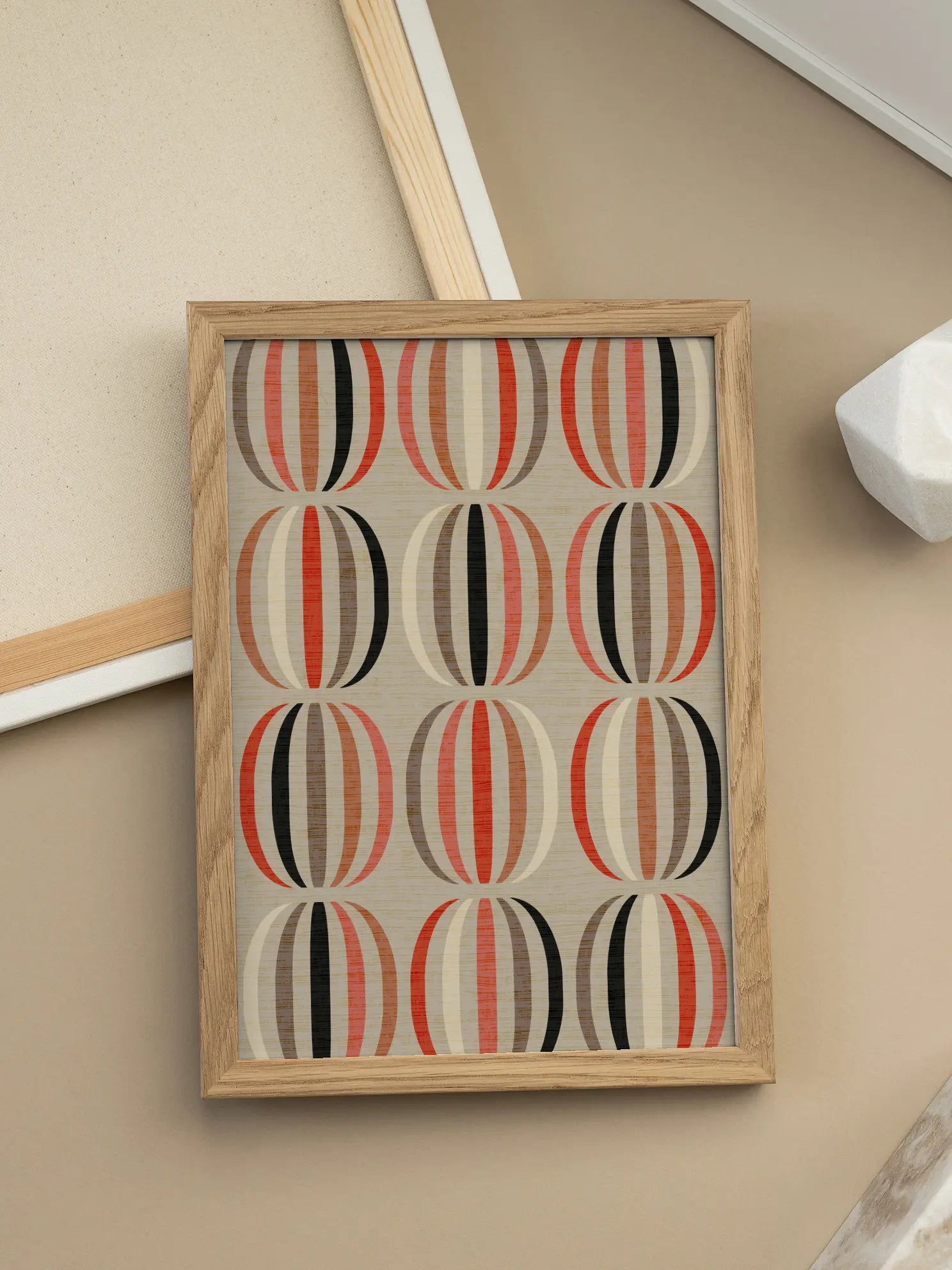 Striped Pumpkin Pattern Poster