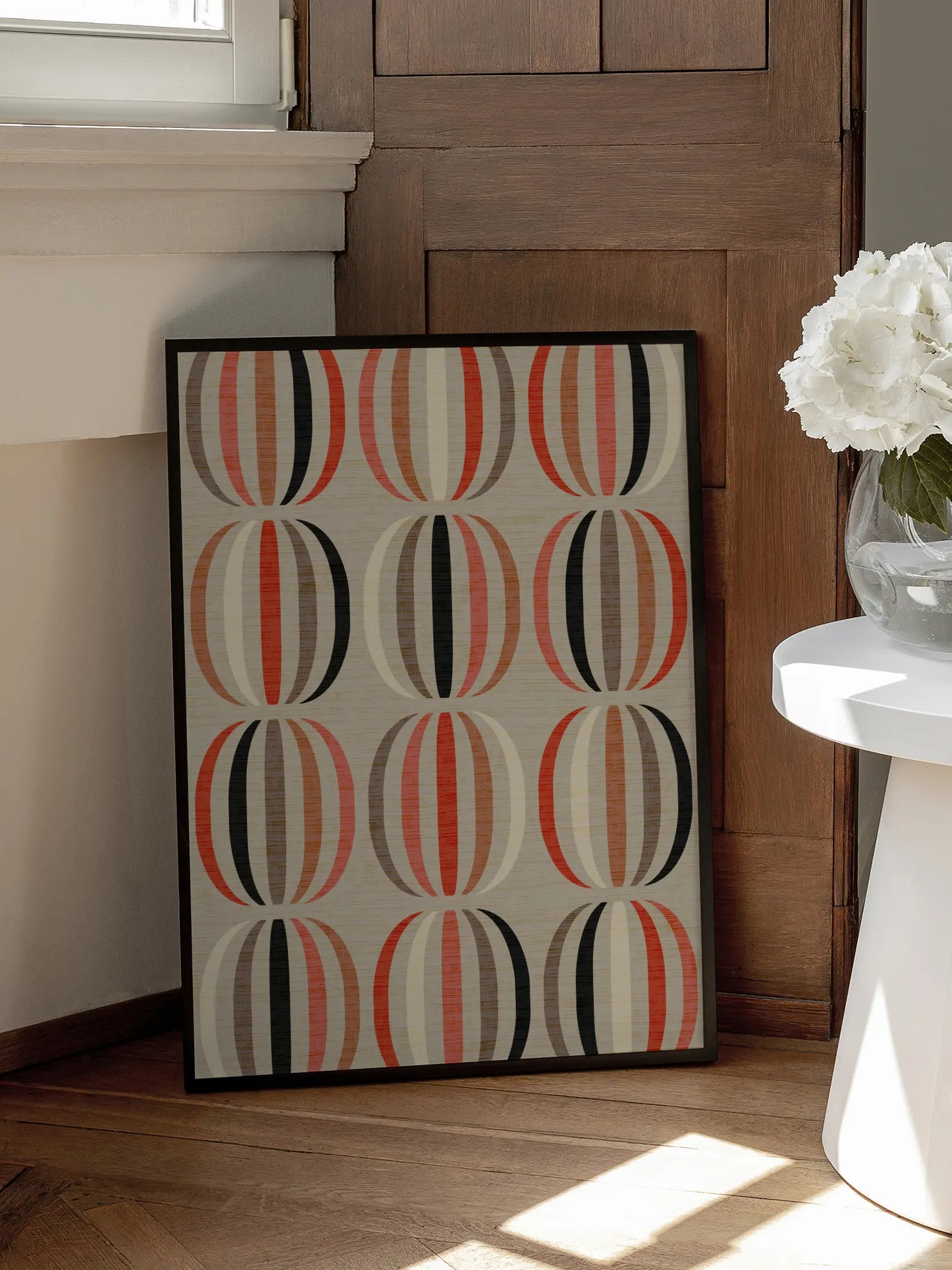 Striped Pumpkin Pattern Poster