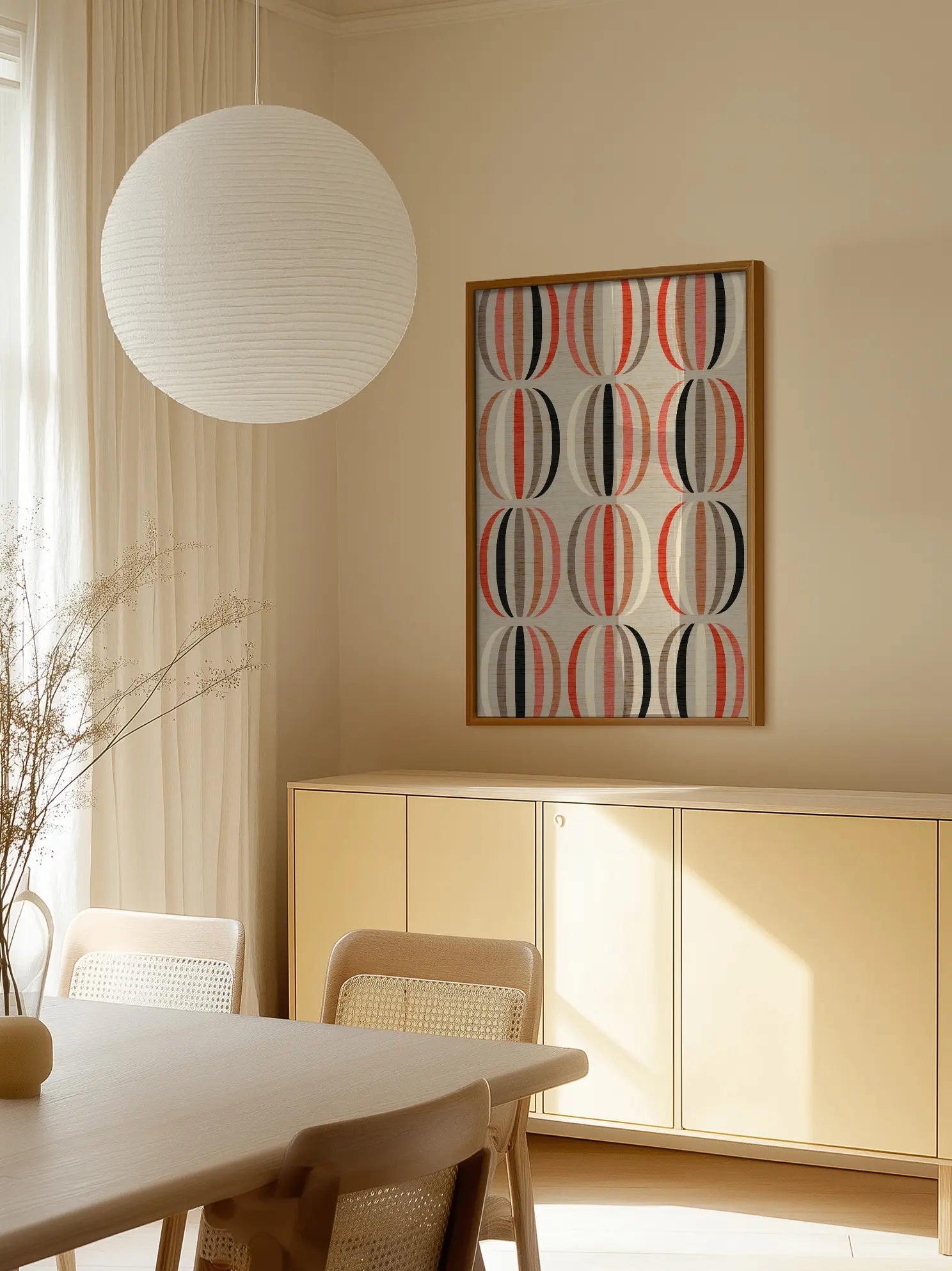 Striped Pumpkin Pattern Poster