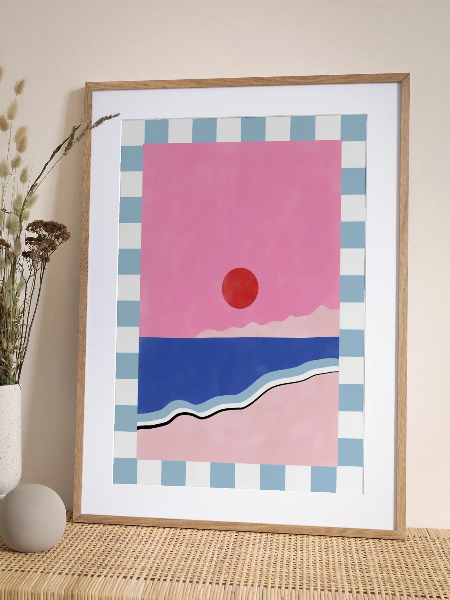 Striped Sunset Poster