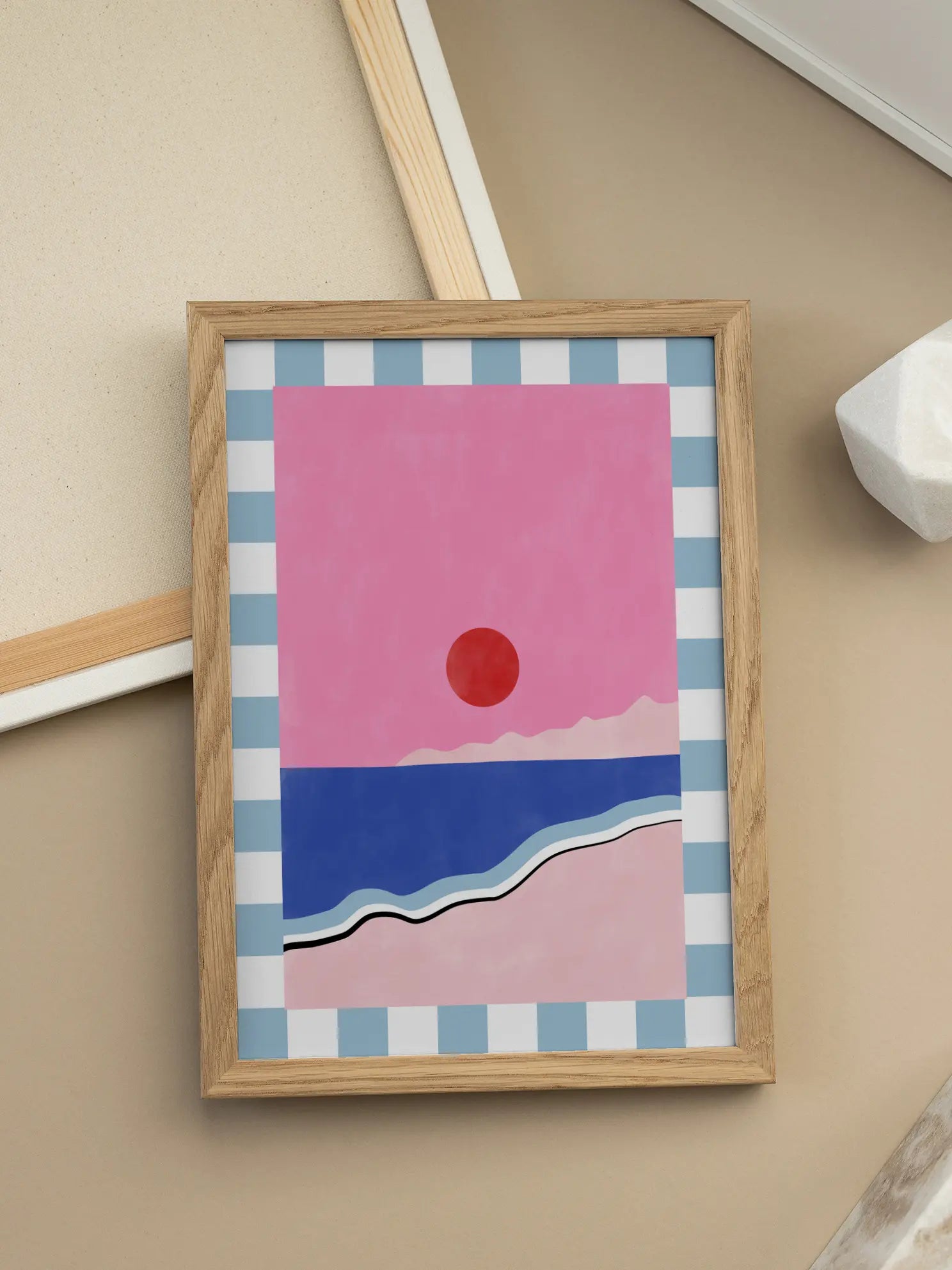 Striped Sunset Poster