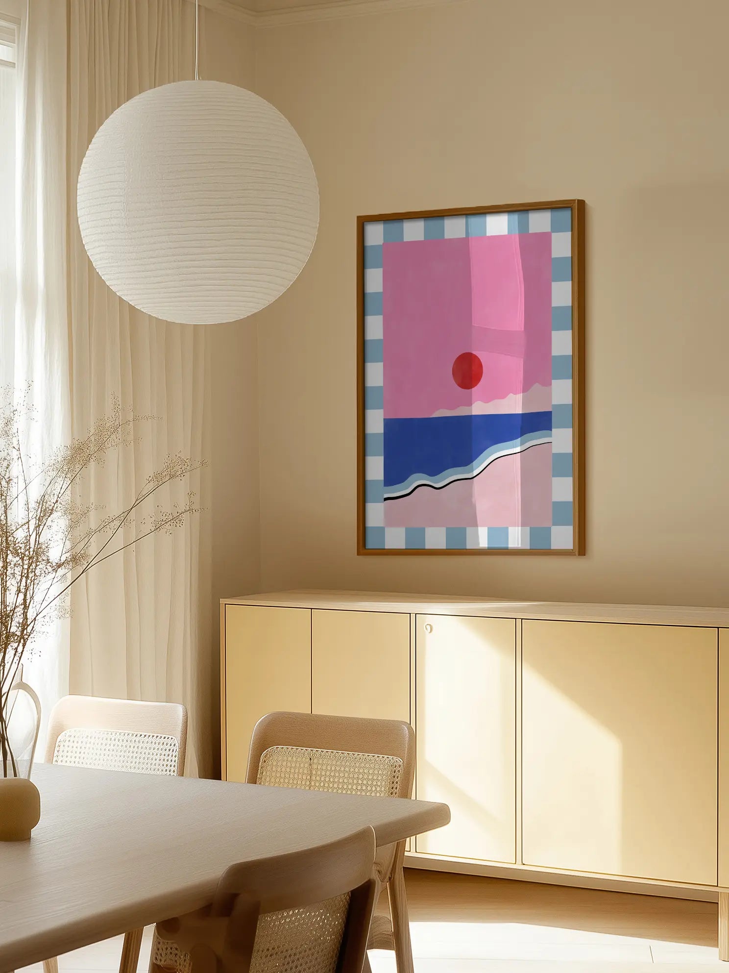 Striped Sunset Poster