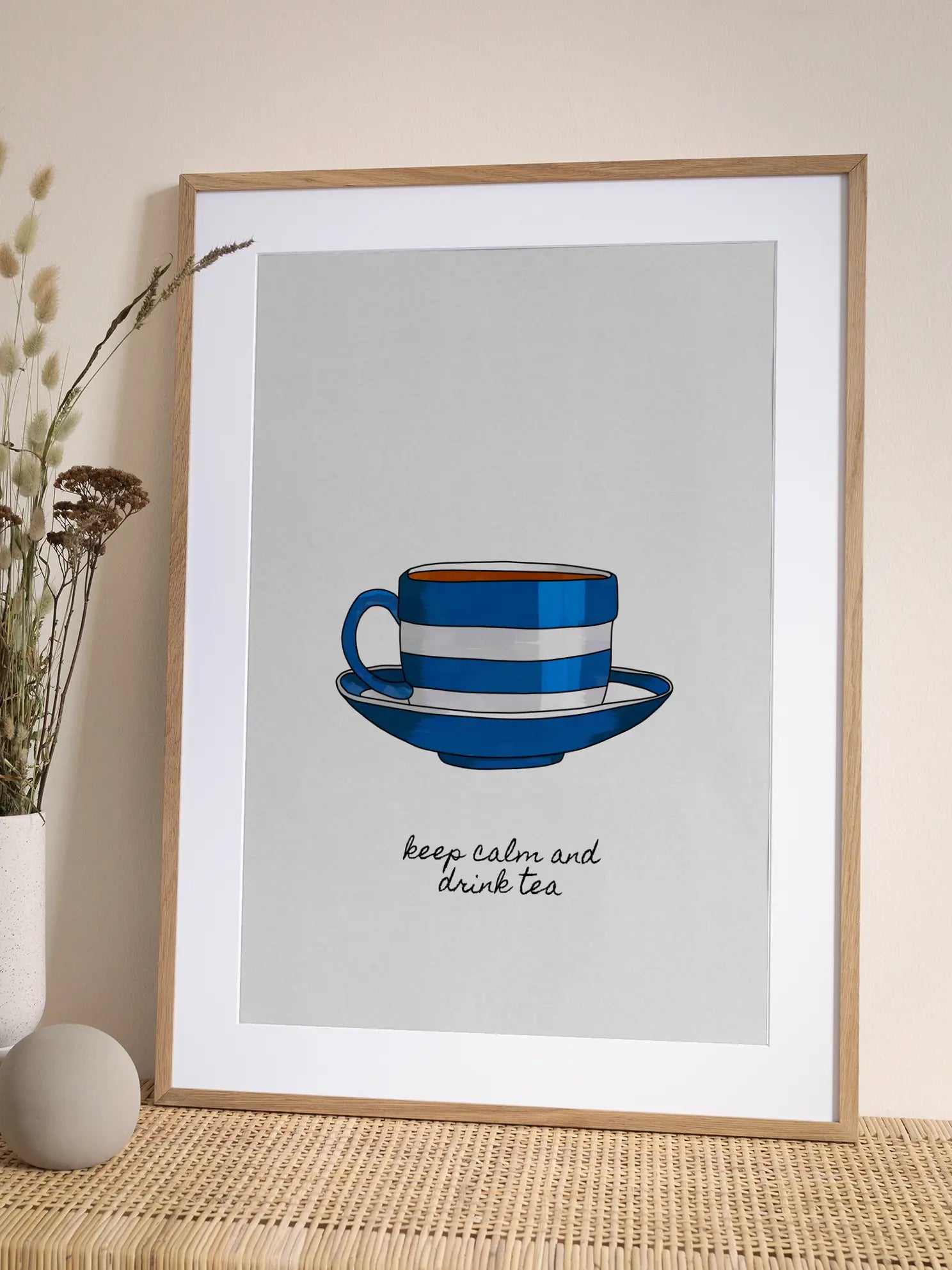Striped Tea Cup Poster