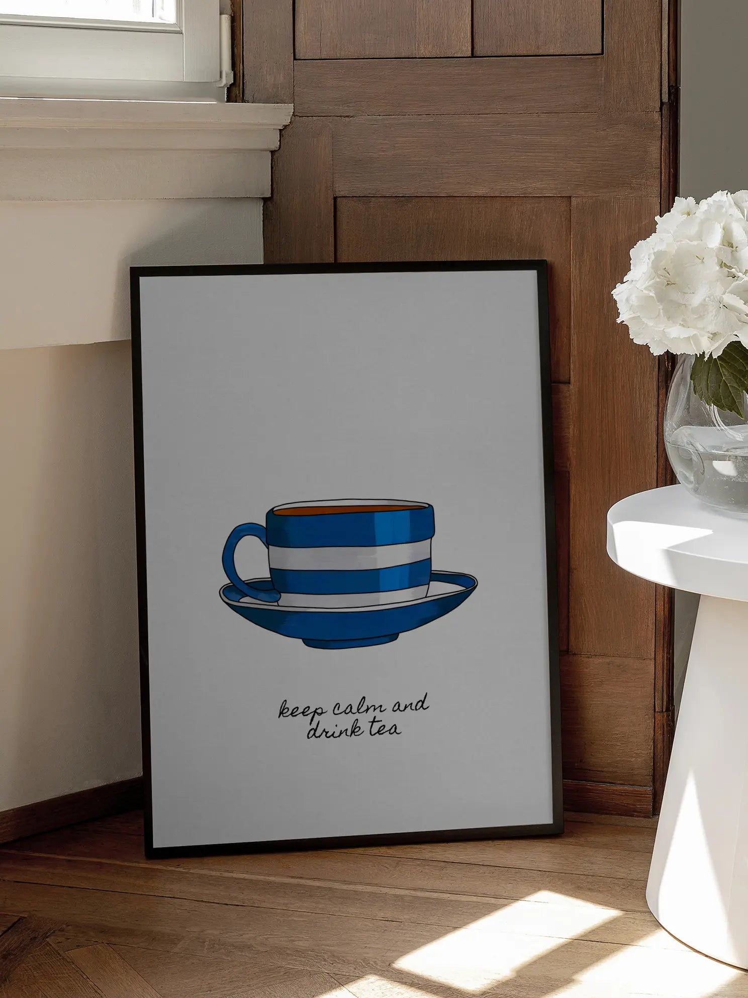 Striped Tea Cup Poster