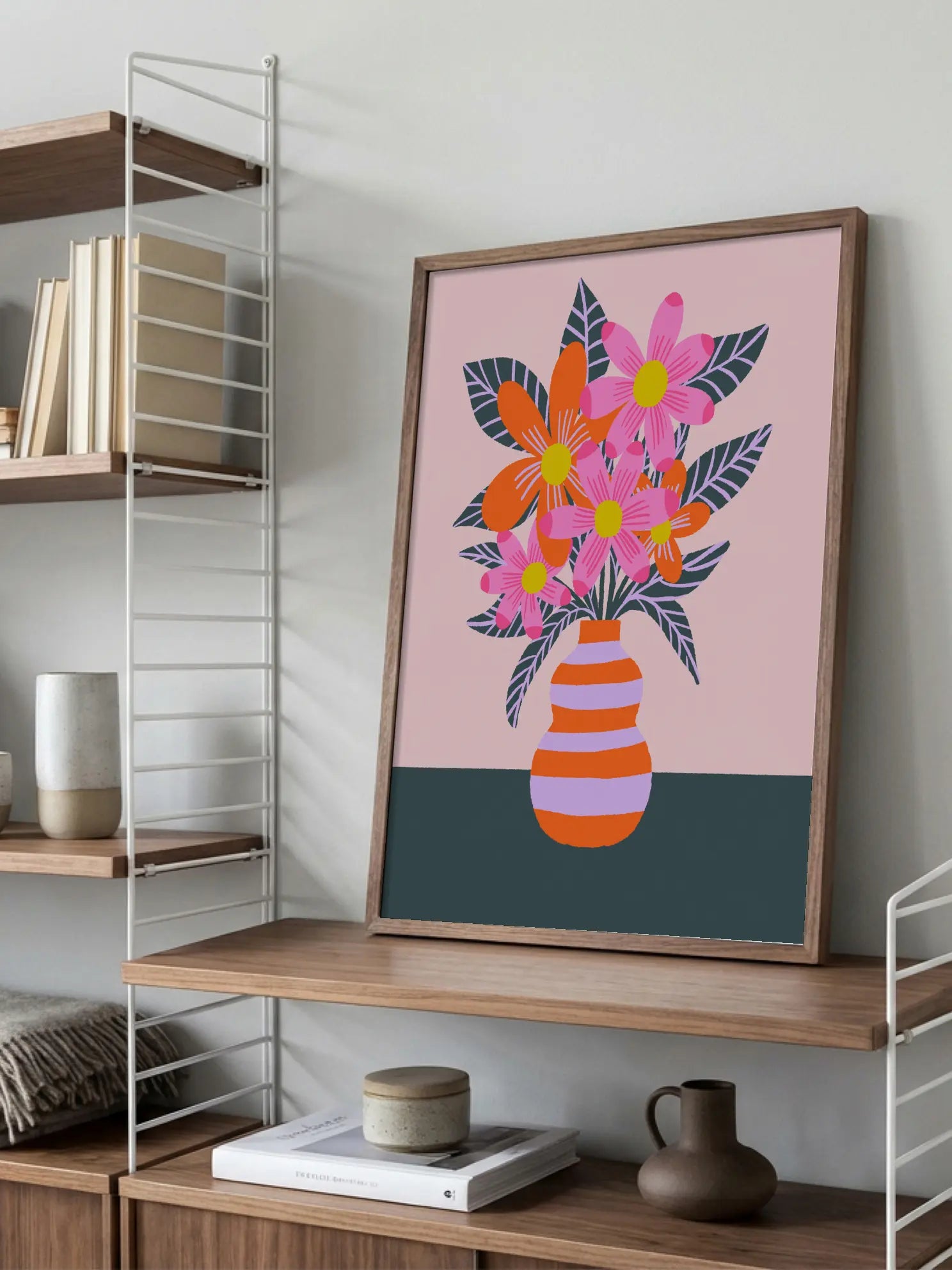 Striped Vase Poster