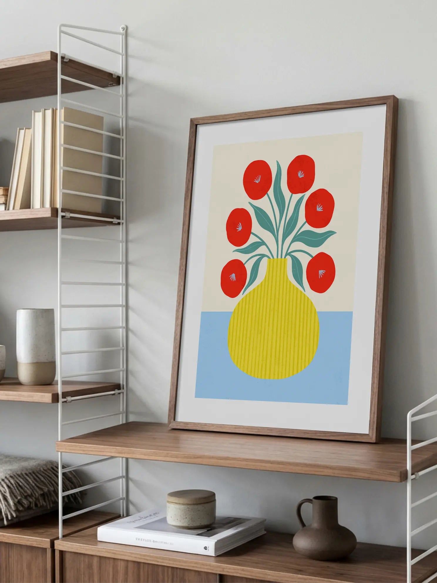 Striped Yellow Vase Poster