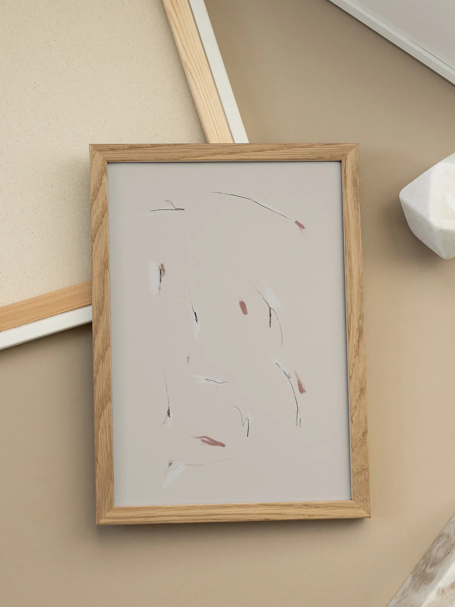 Subtle Lines and Soft Earth Tones Poster
