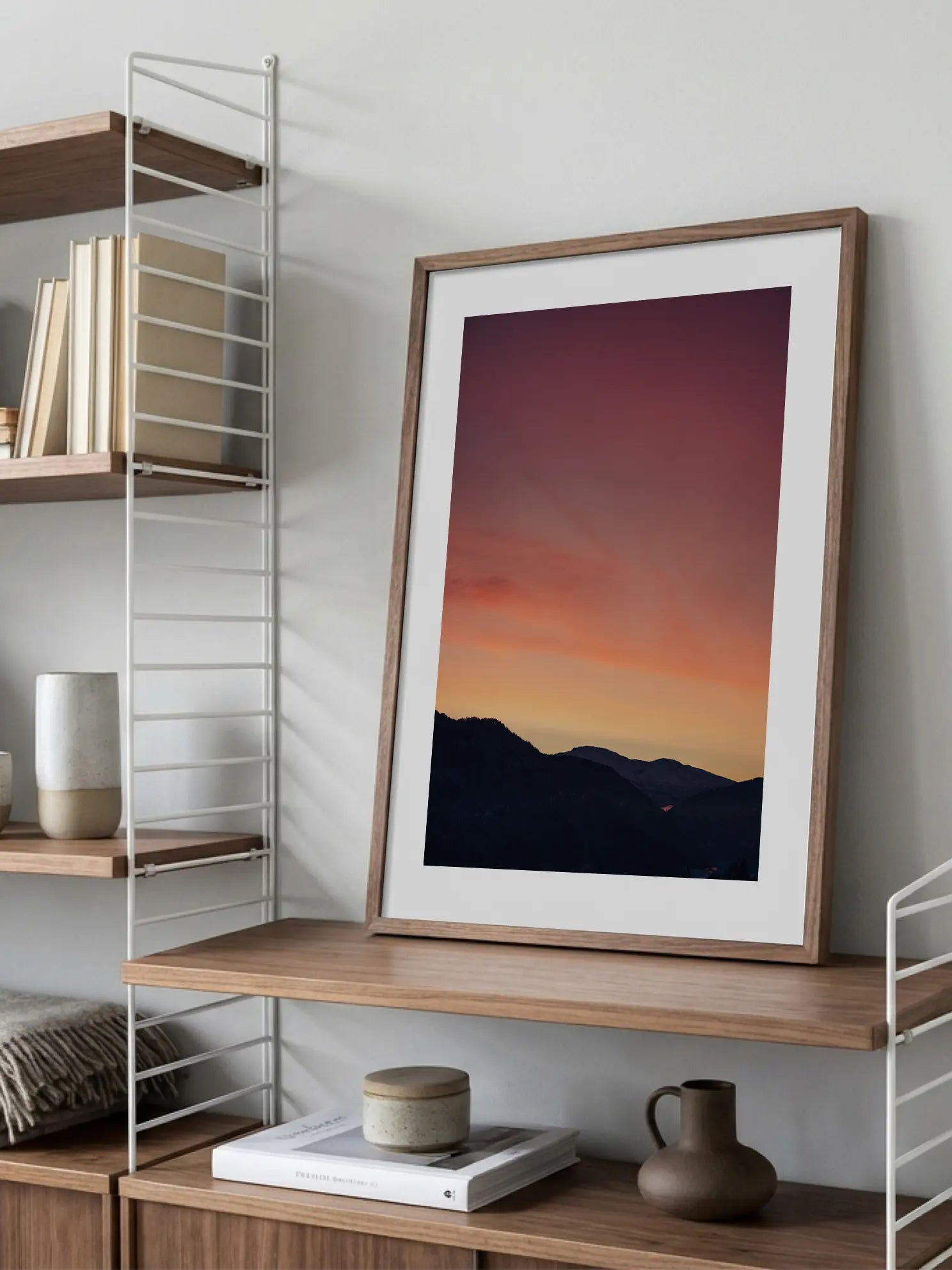 Sunset Over Mountains Poster