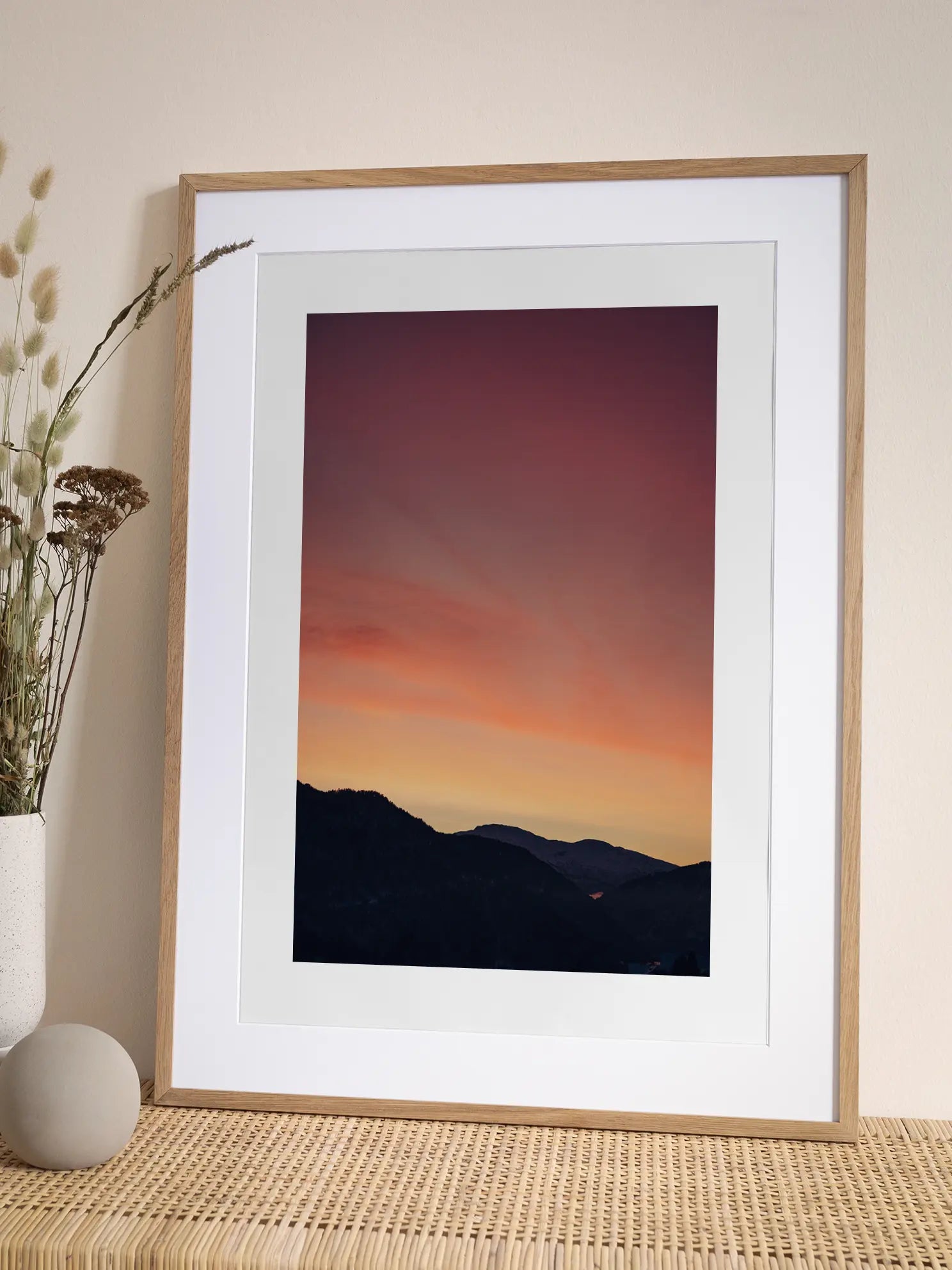 Sunset Over Mountains Poster