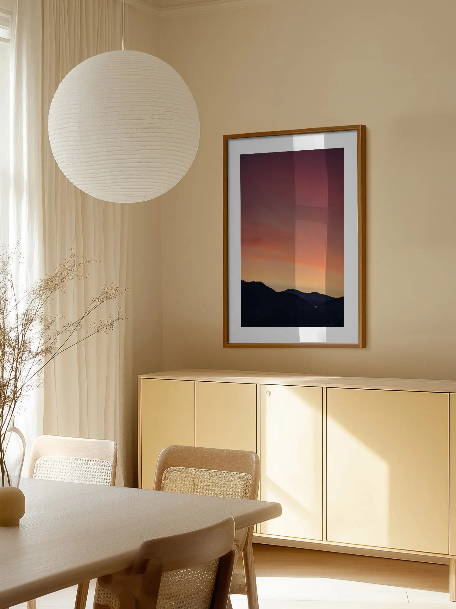 Sunset Over Mountains Poster