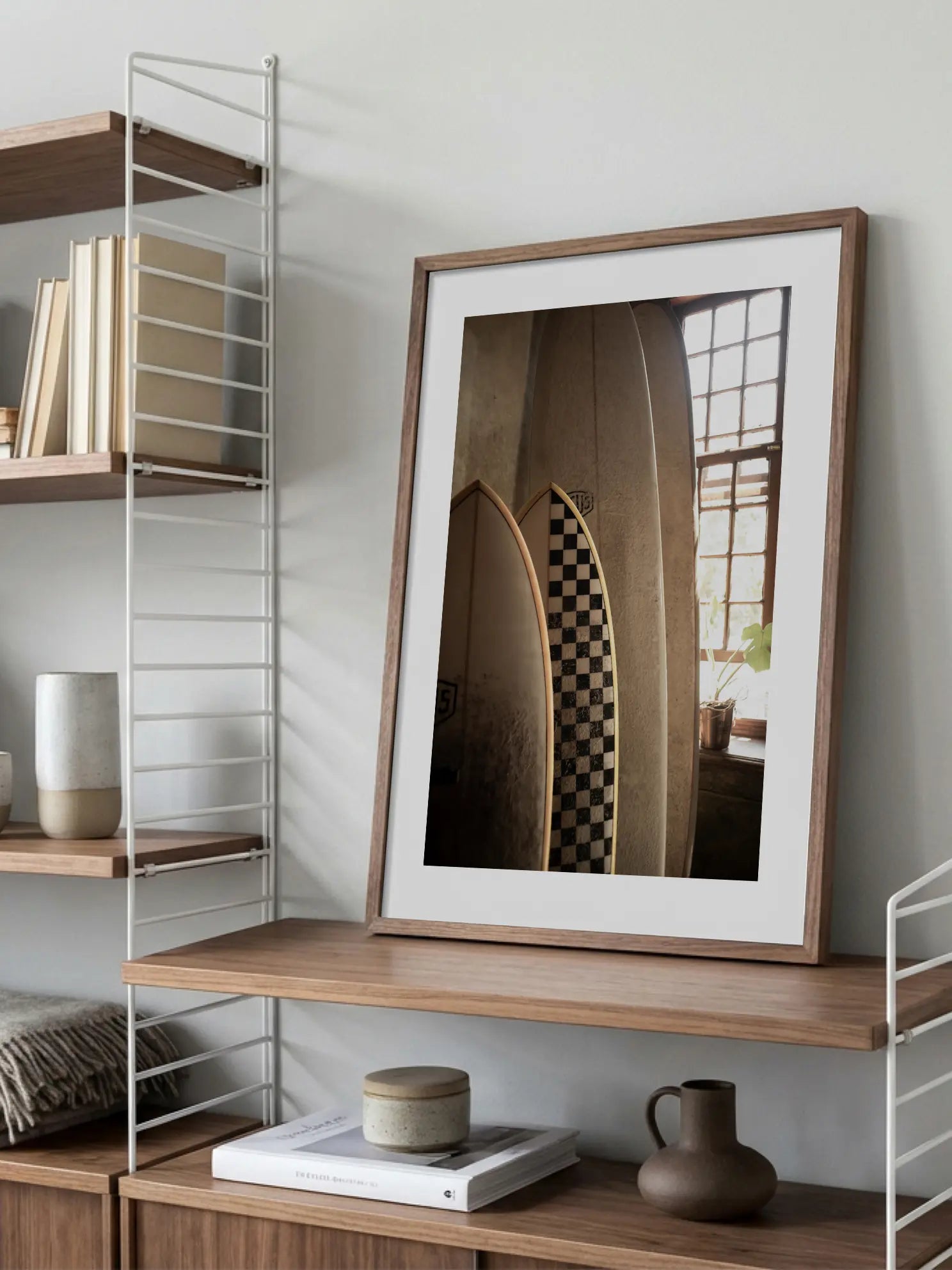 Surfboards by the Window Poster