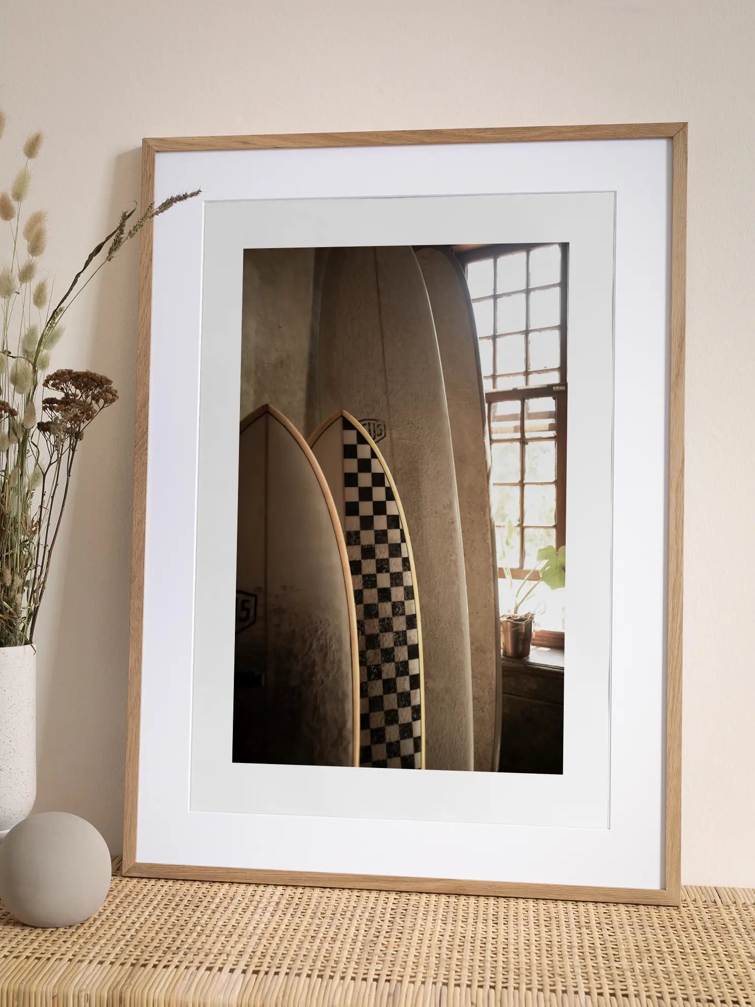 Surfboards by the Window Poster