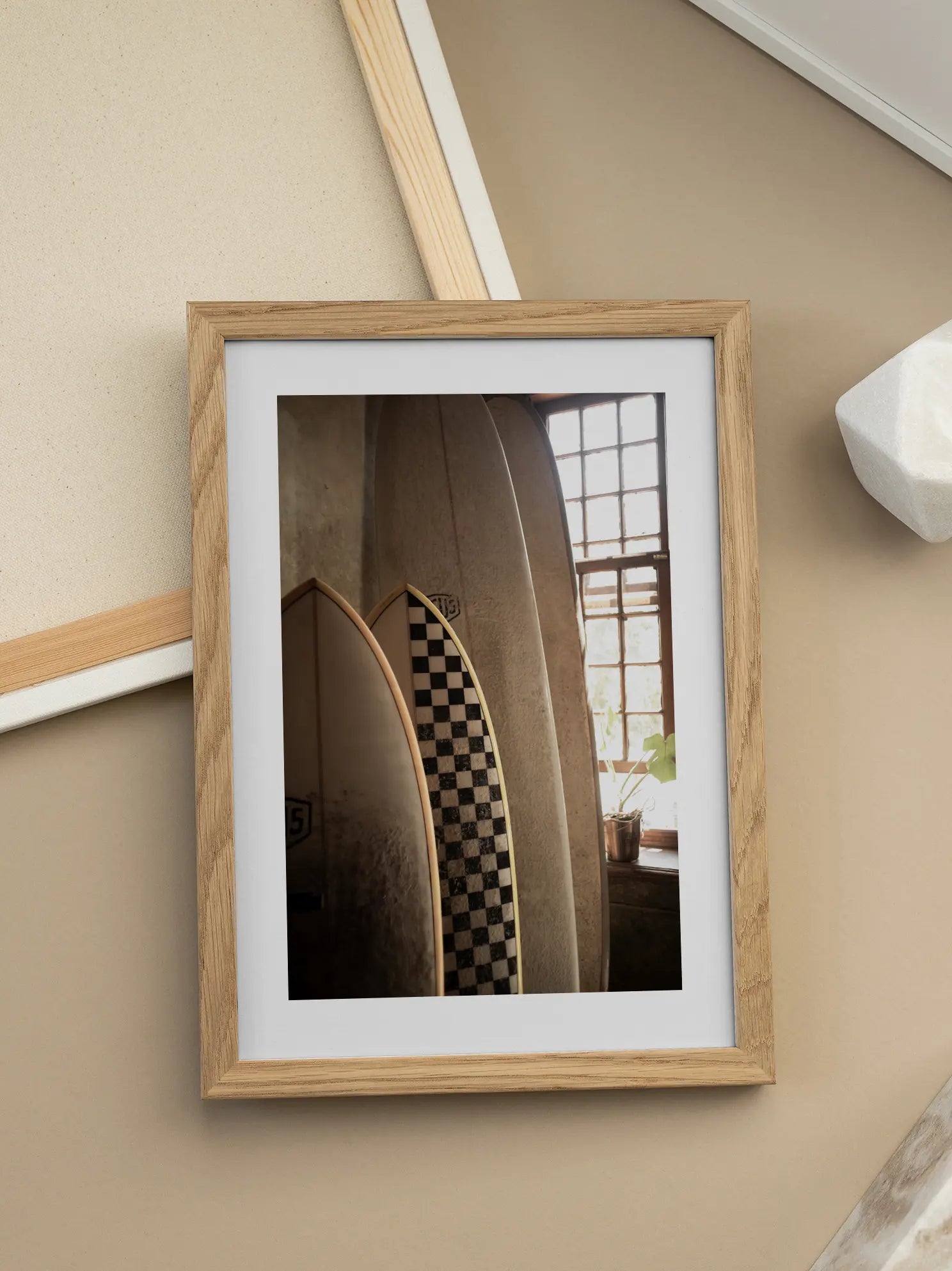 Surfboards by the Window Poster