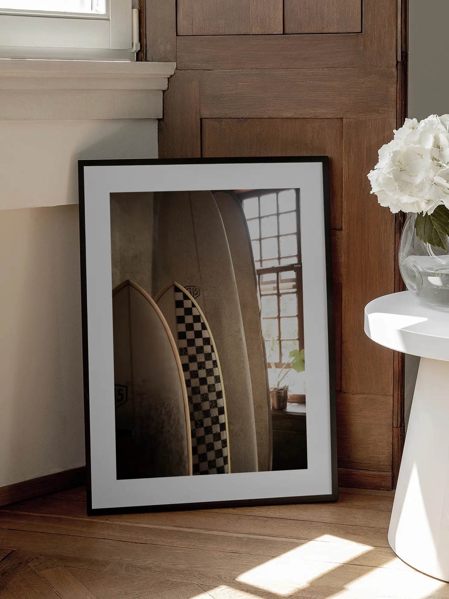 Surfboards by the Window Poster