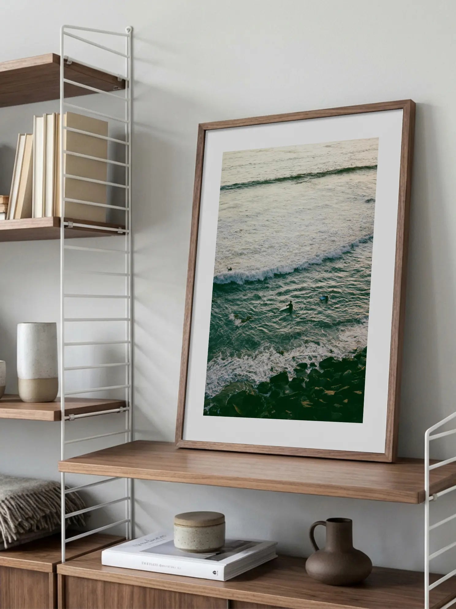 Surfers in the Water Poster