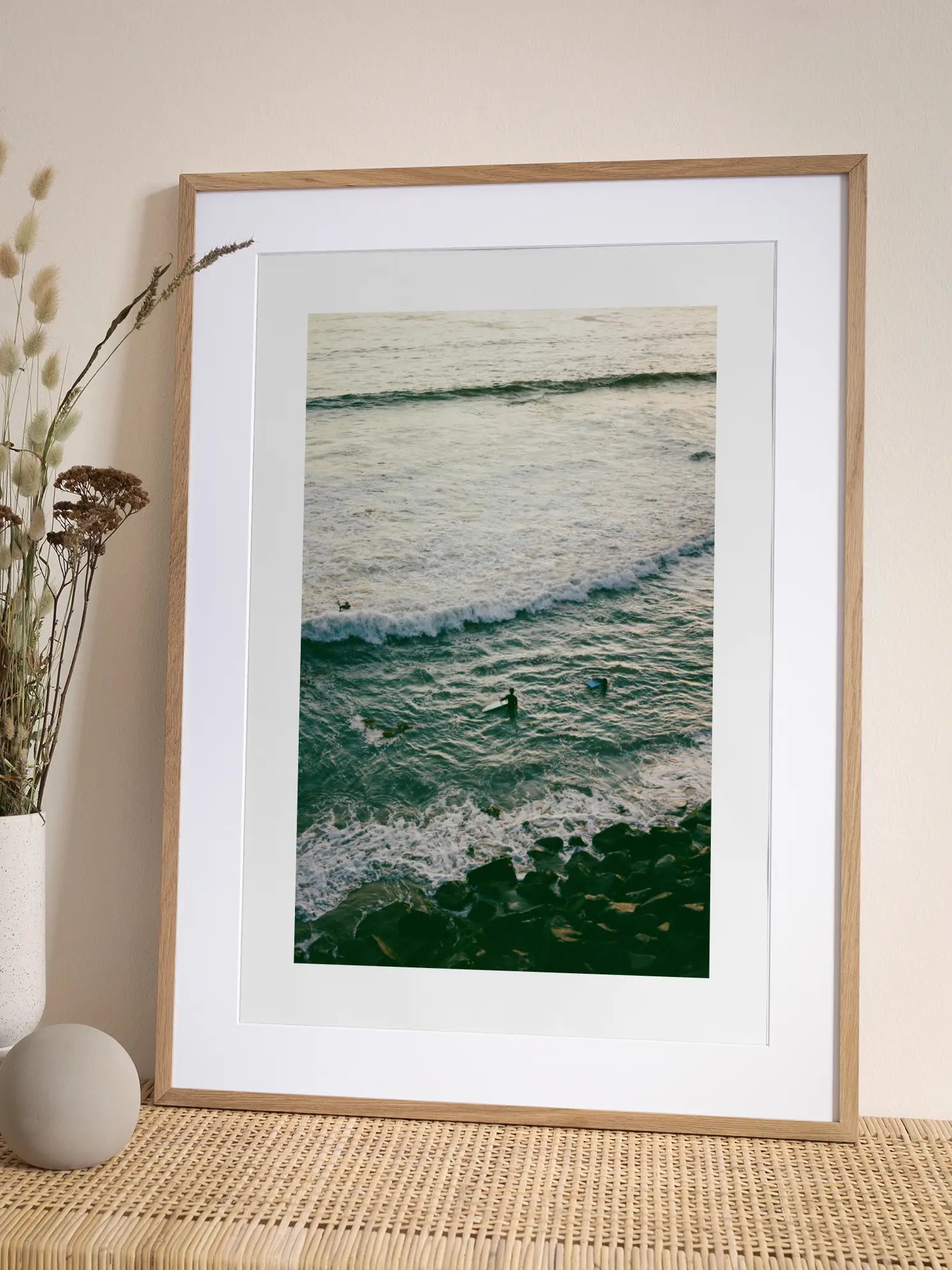 Surfers in the Water Poster