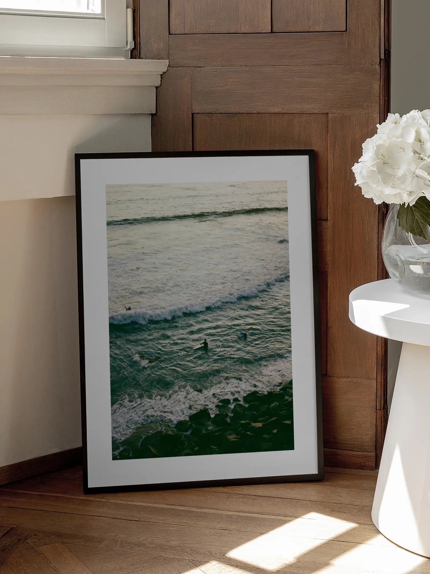 Surfers in the Water Poster