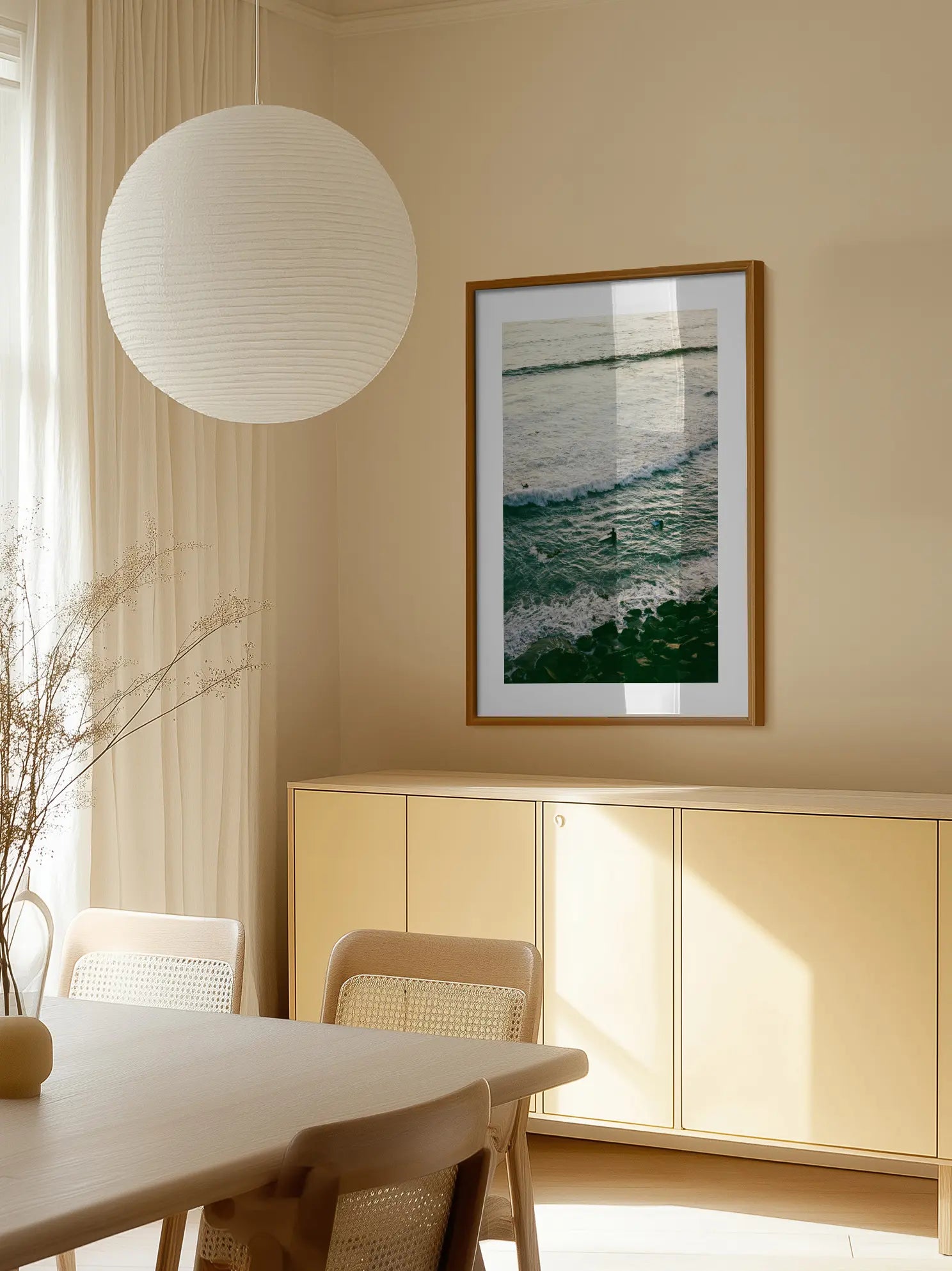 Surfers in the Water Poster