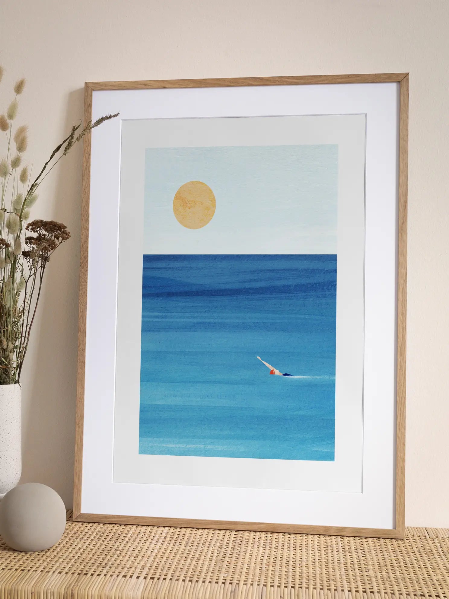 Swimming in the Ocean Poster