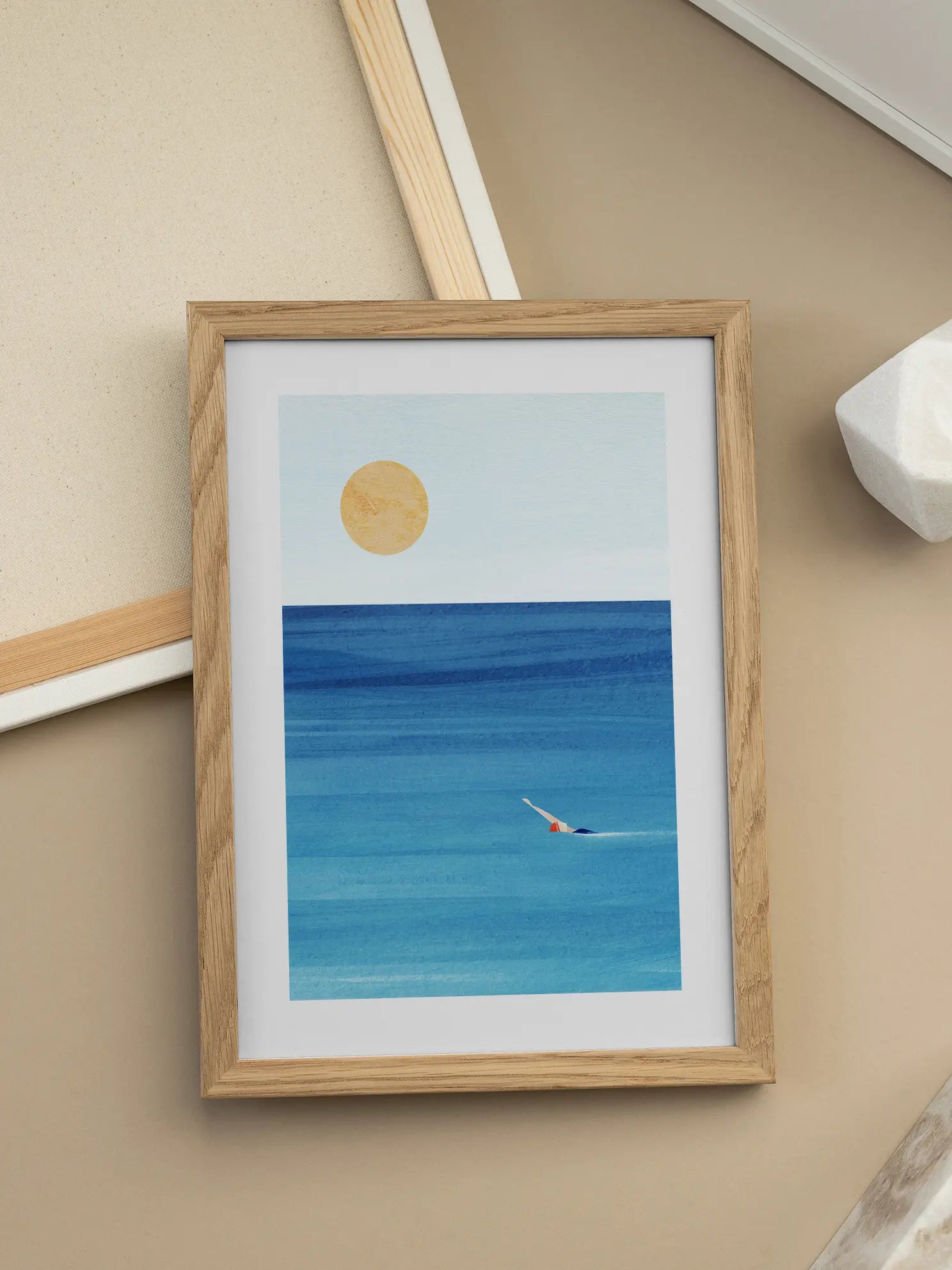 Swimming in the Ocean Poster