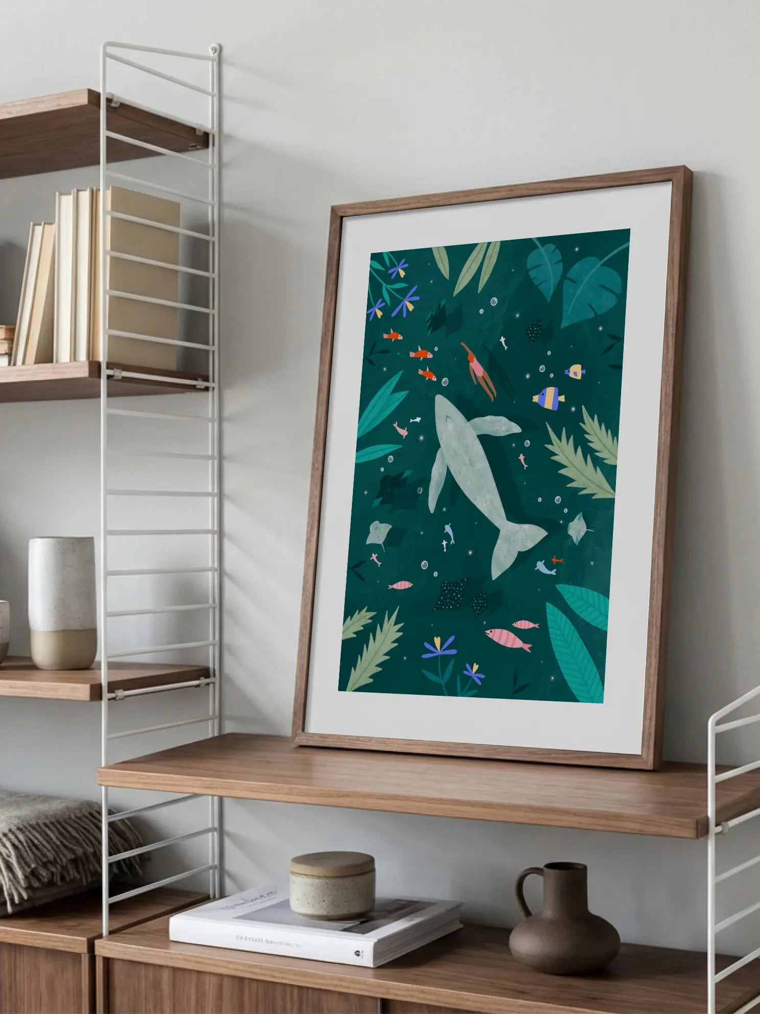 Swimming With A Whale Poster
