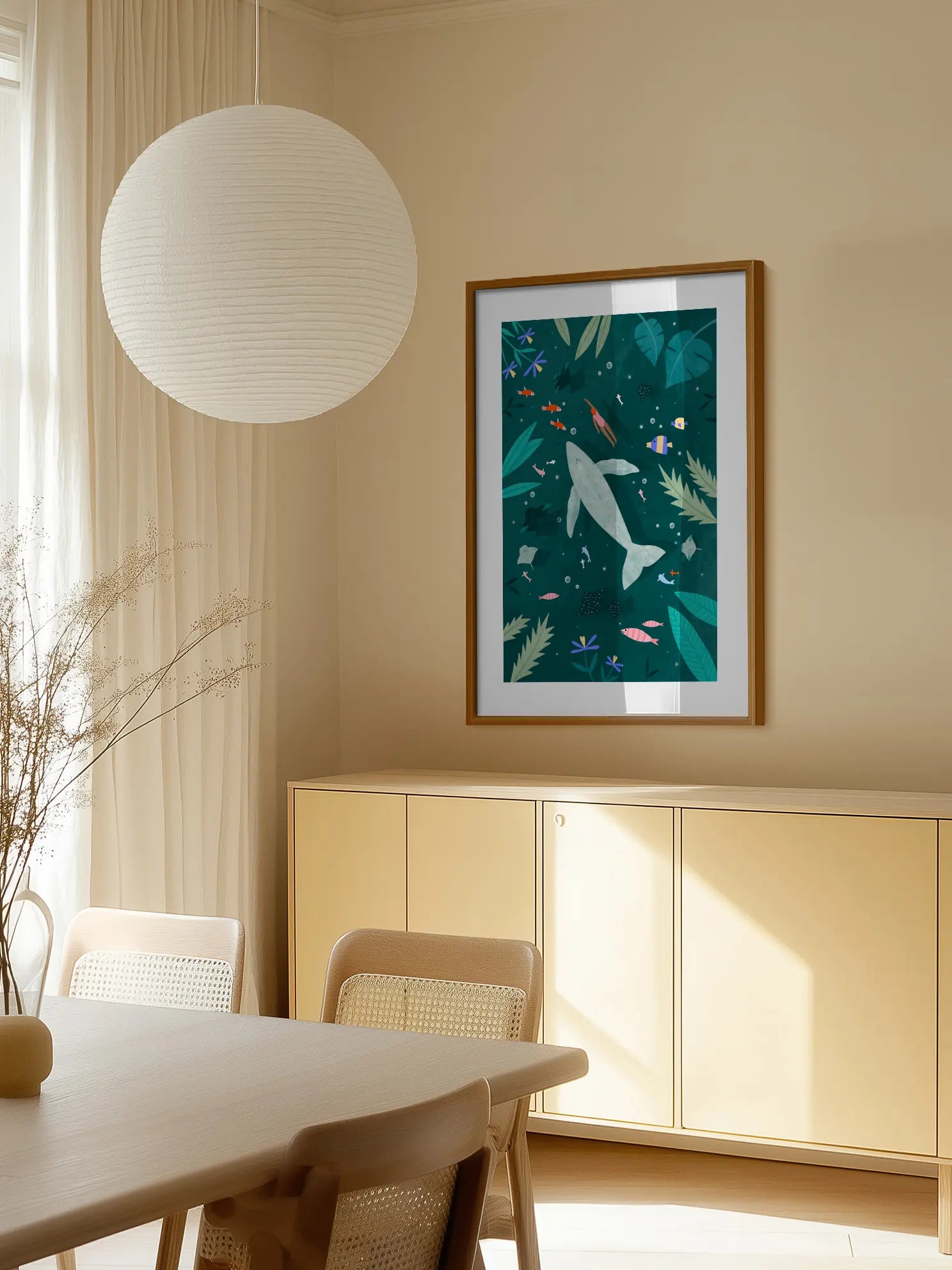 Swimming With A Whale Poster