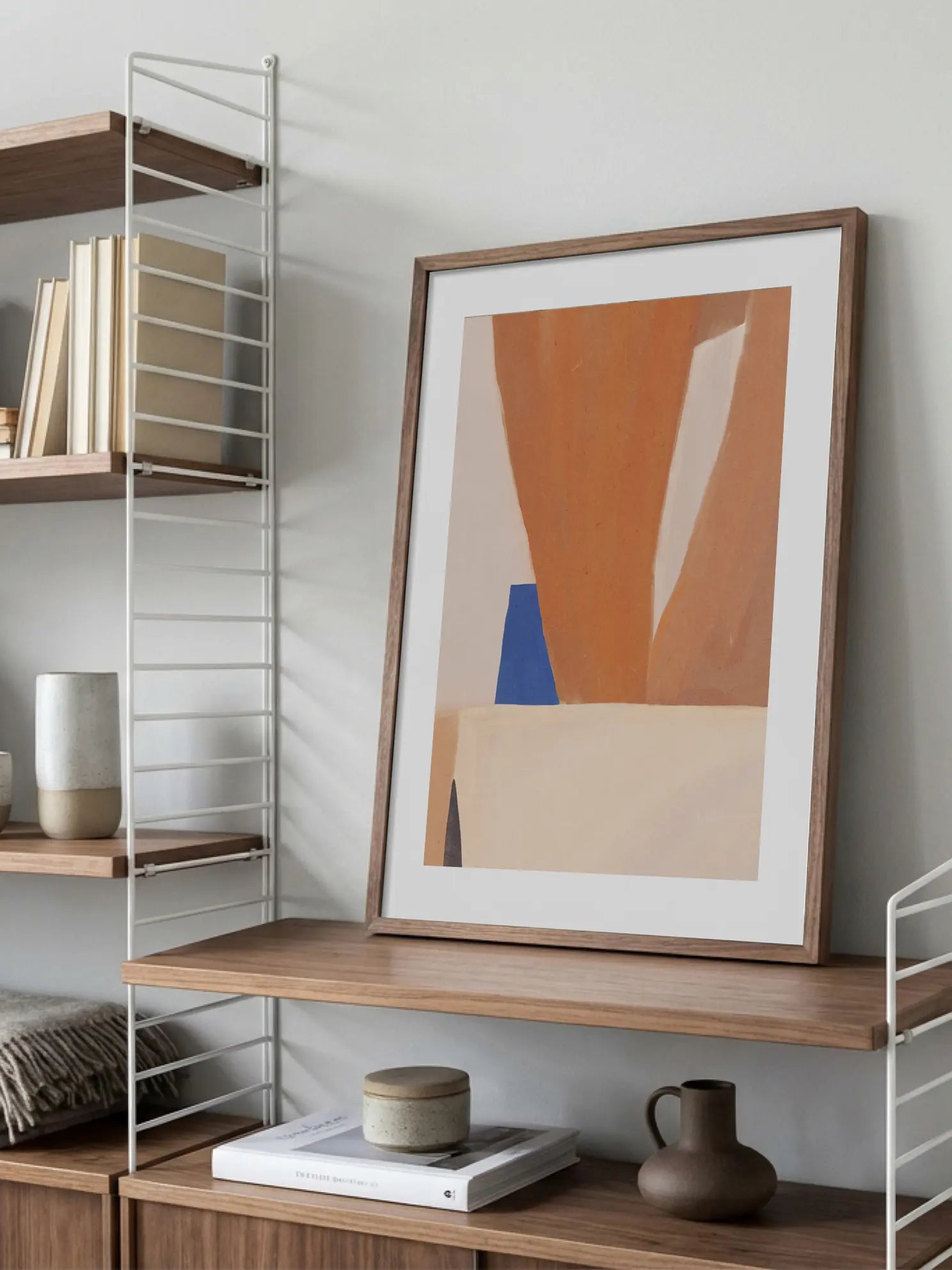 Tan and White Poster