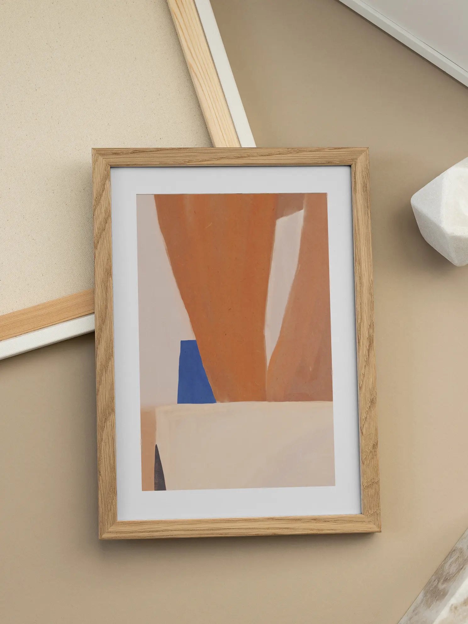 Tan and White Poster