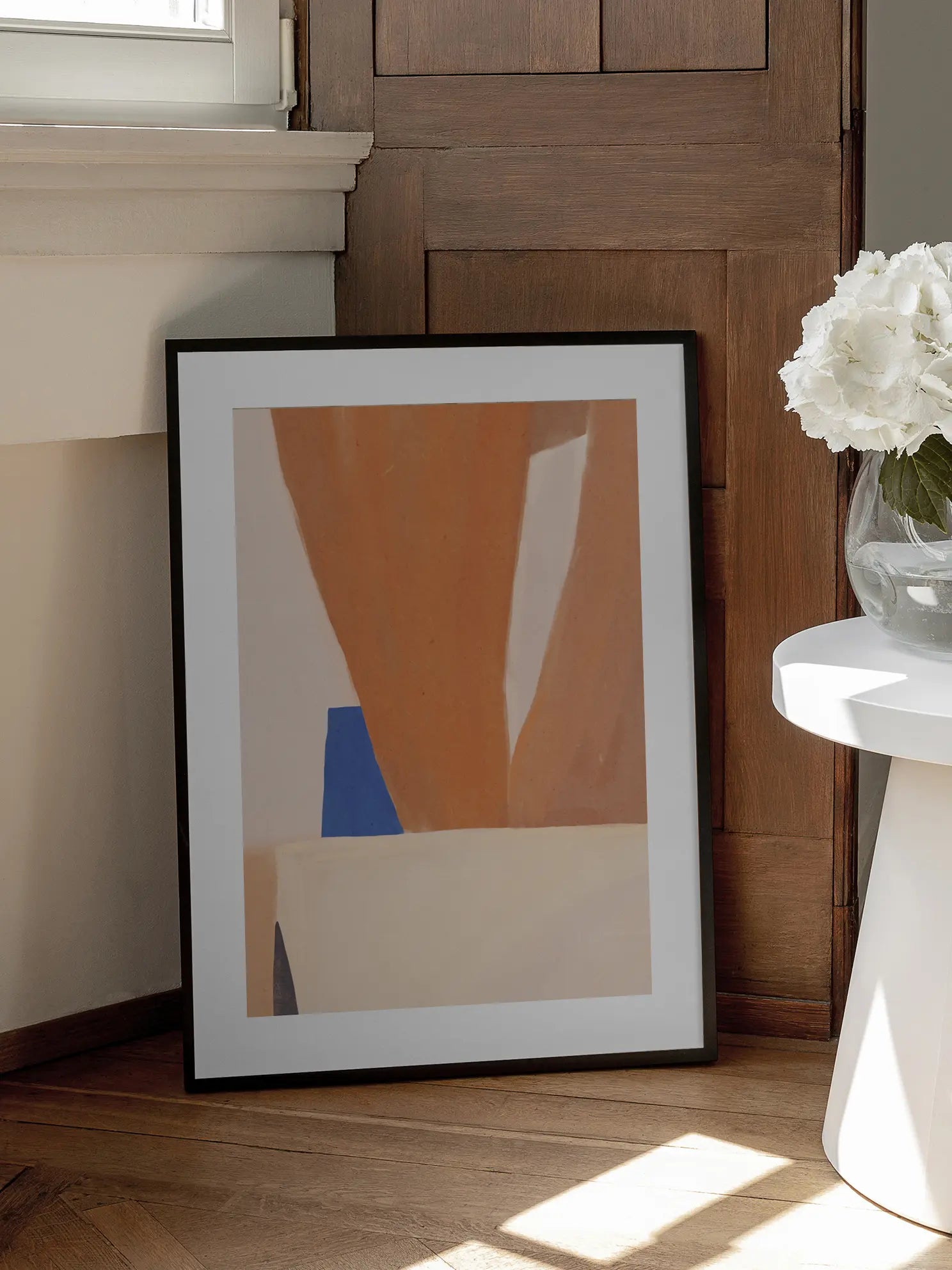 Tan and White Poster