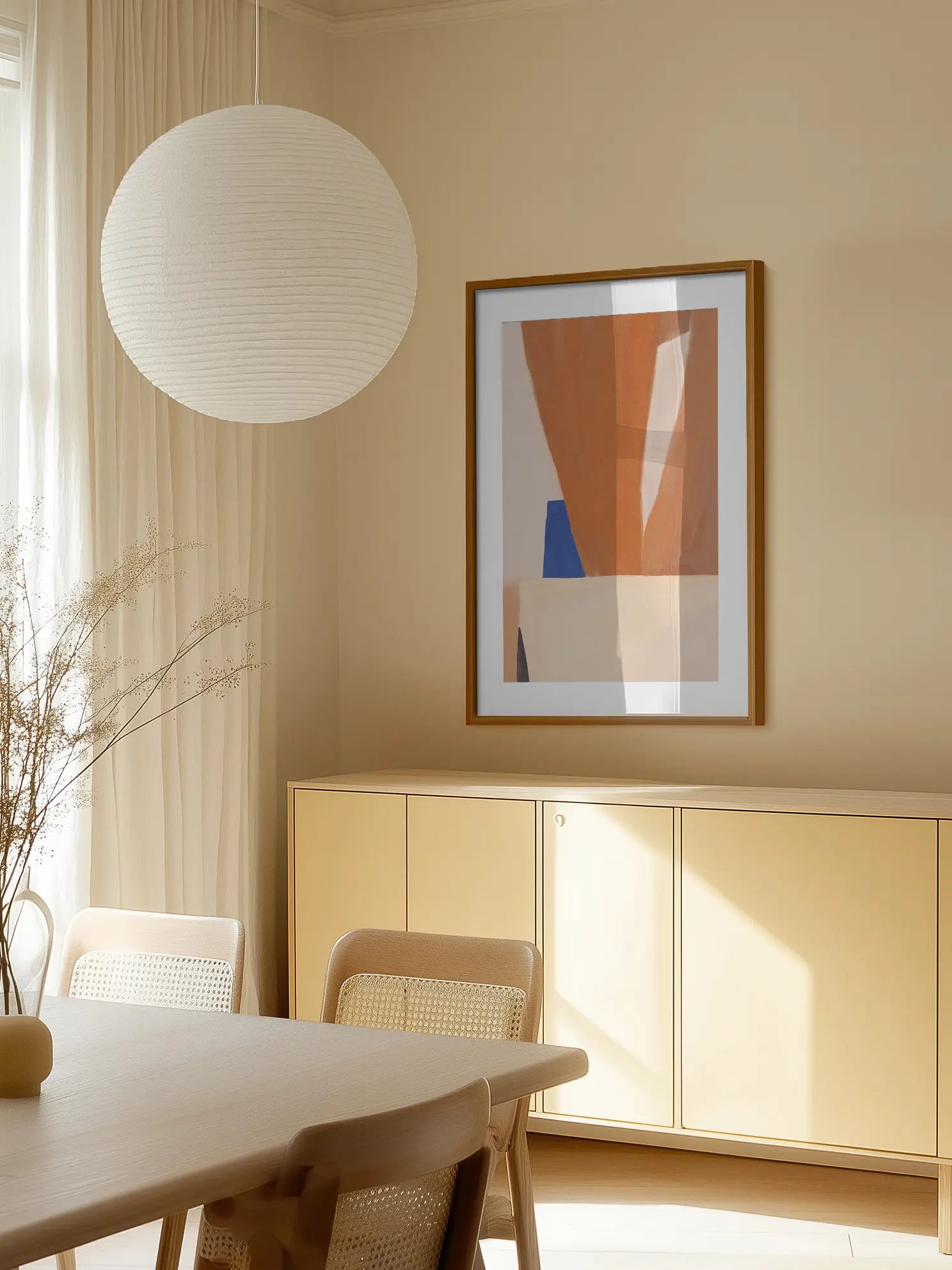 Tan and White Poster