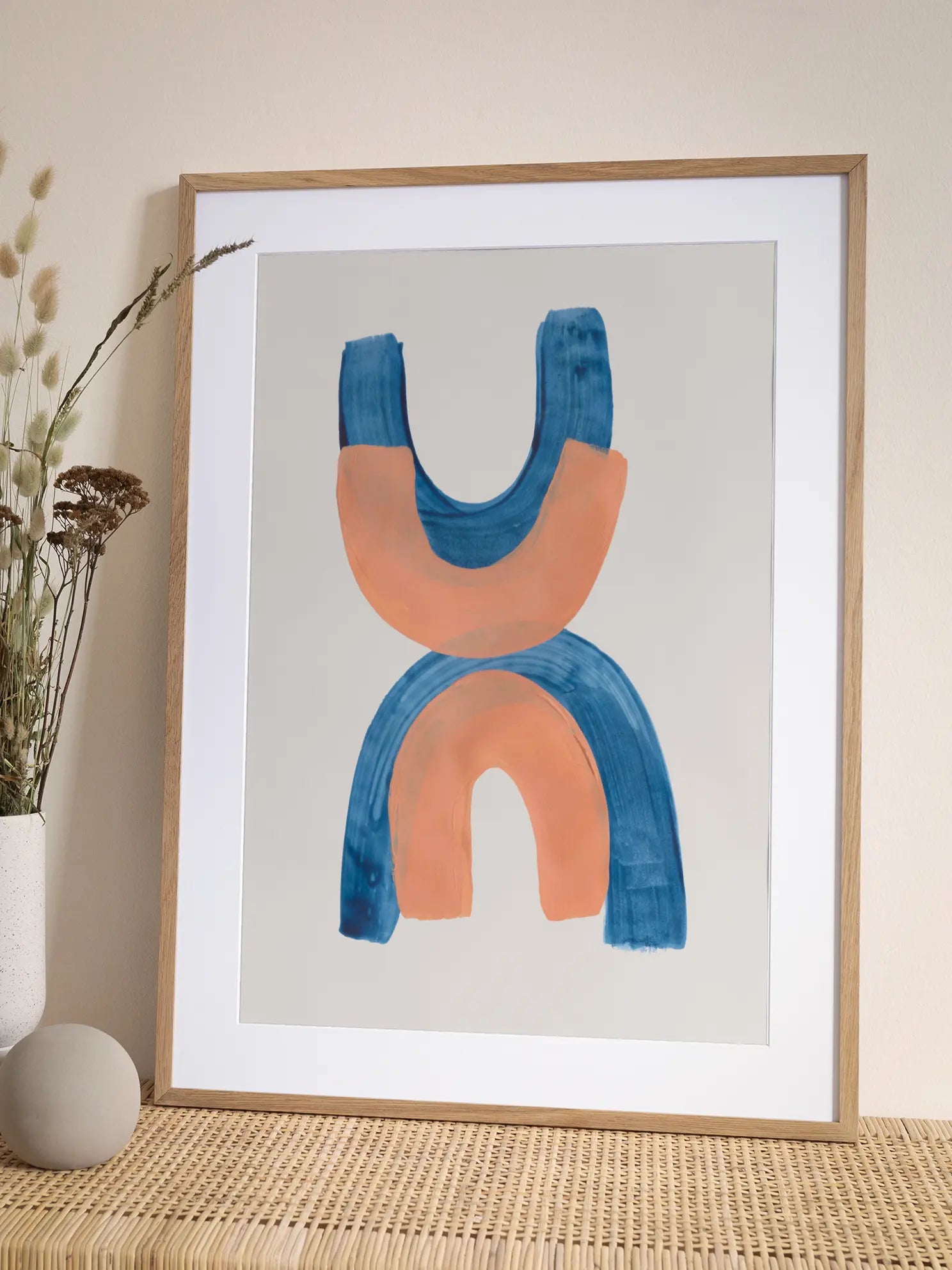 Tan Teal Helix Poster