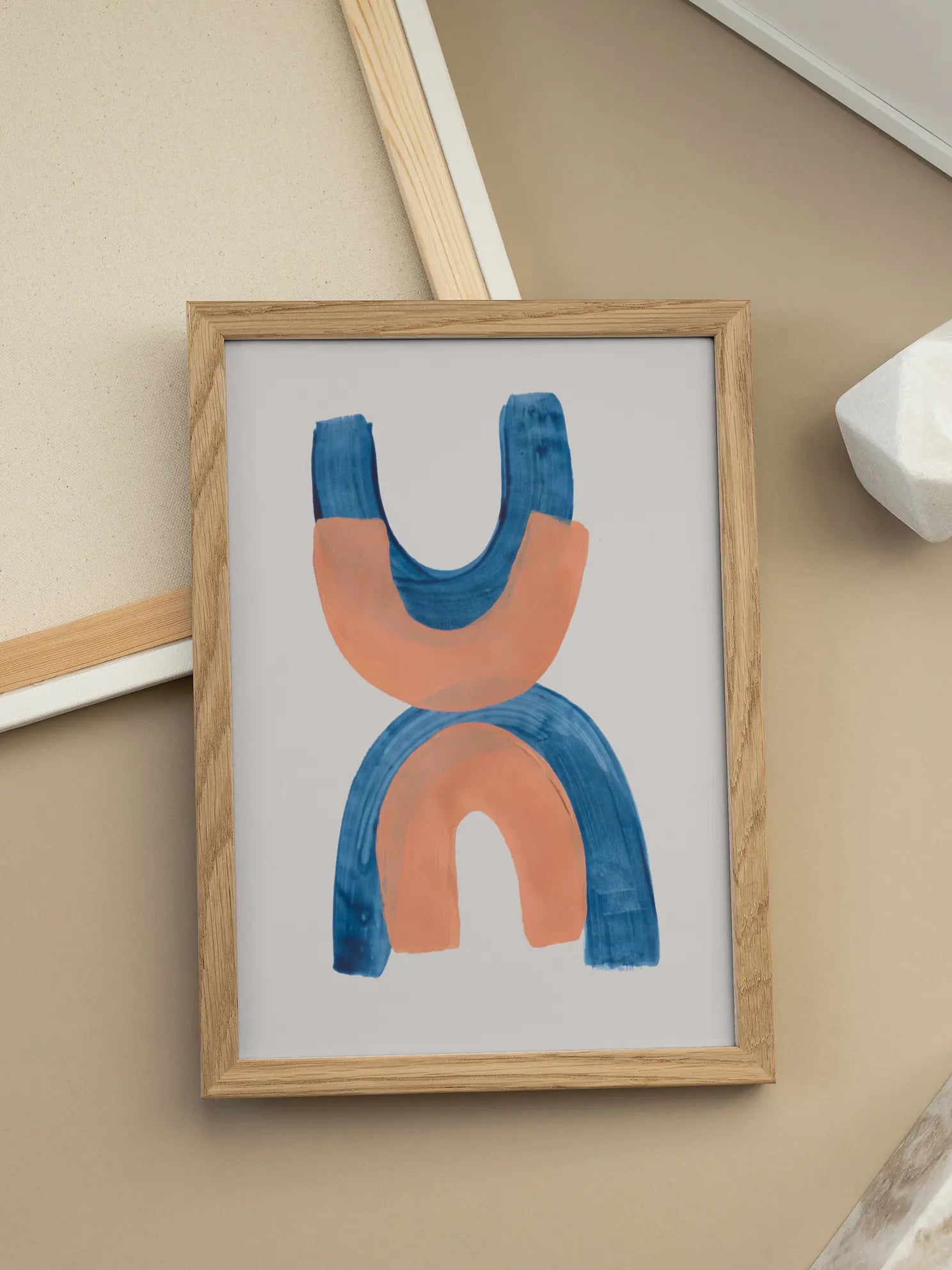 Tan Teal Helix Poster