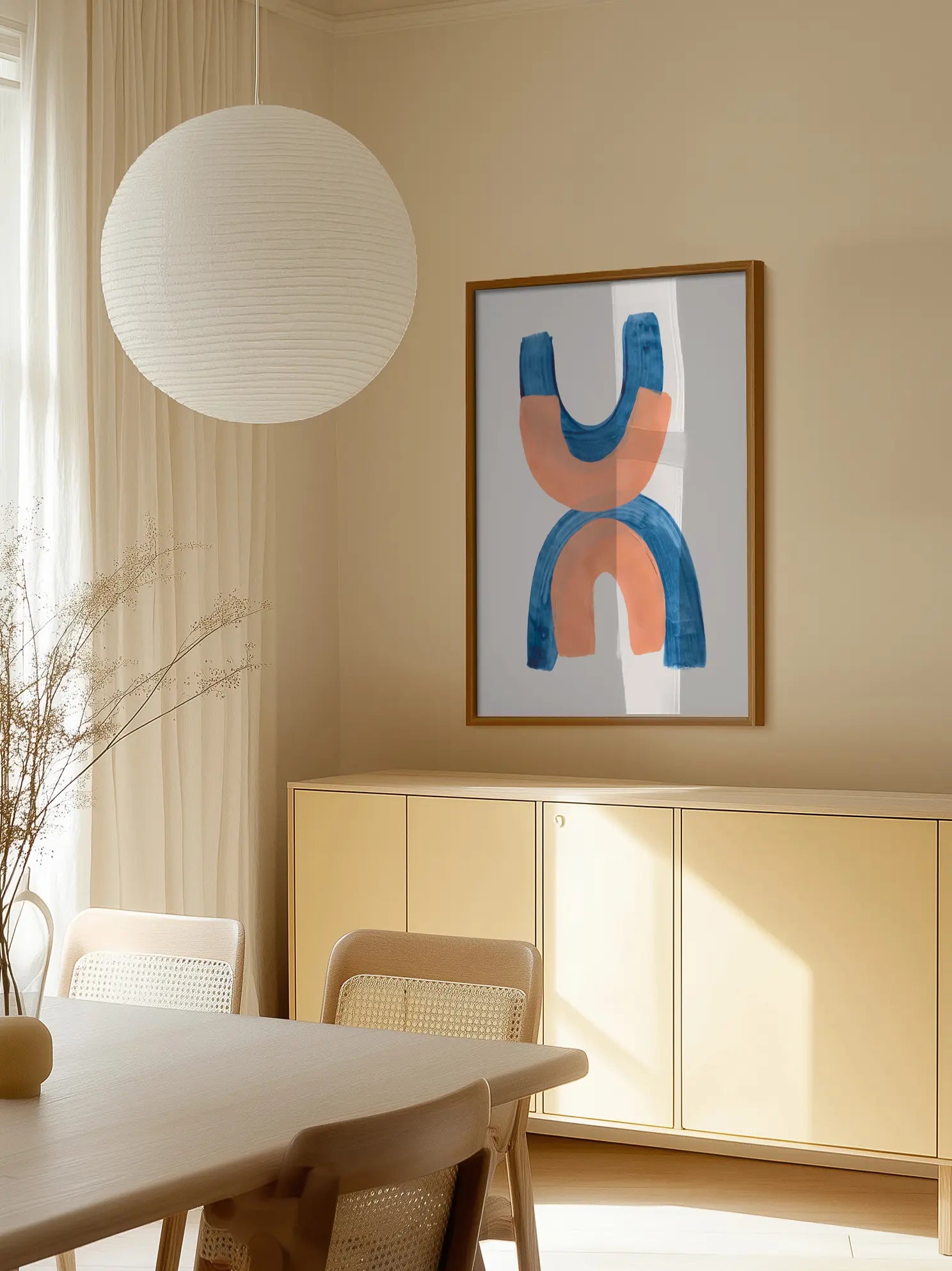 Tan Teal Helix Poster