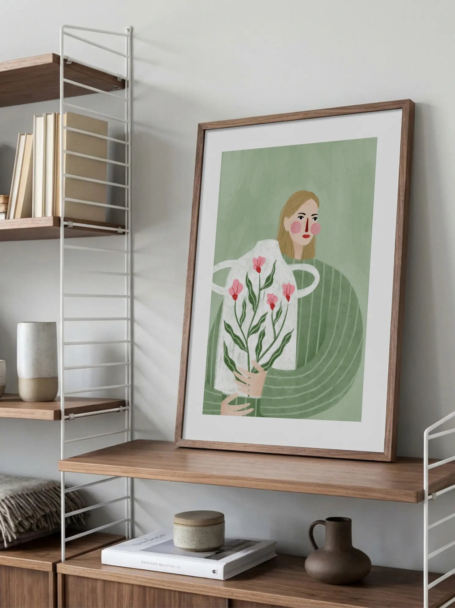 The Woman With Pink Vase Poster