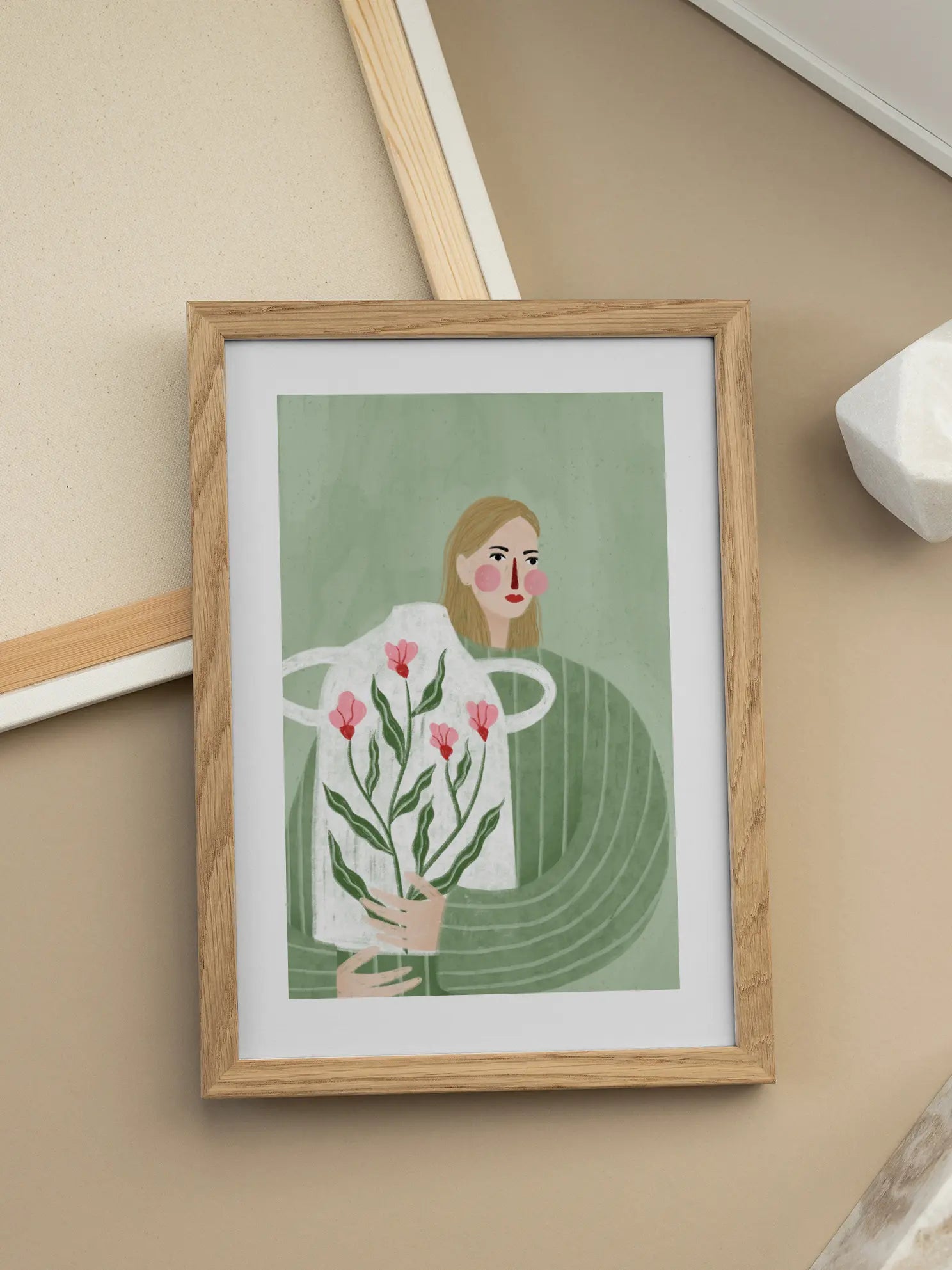 The Woman With Pink Vase Poster