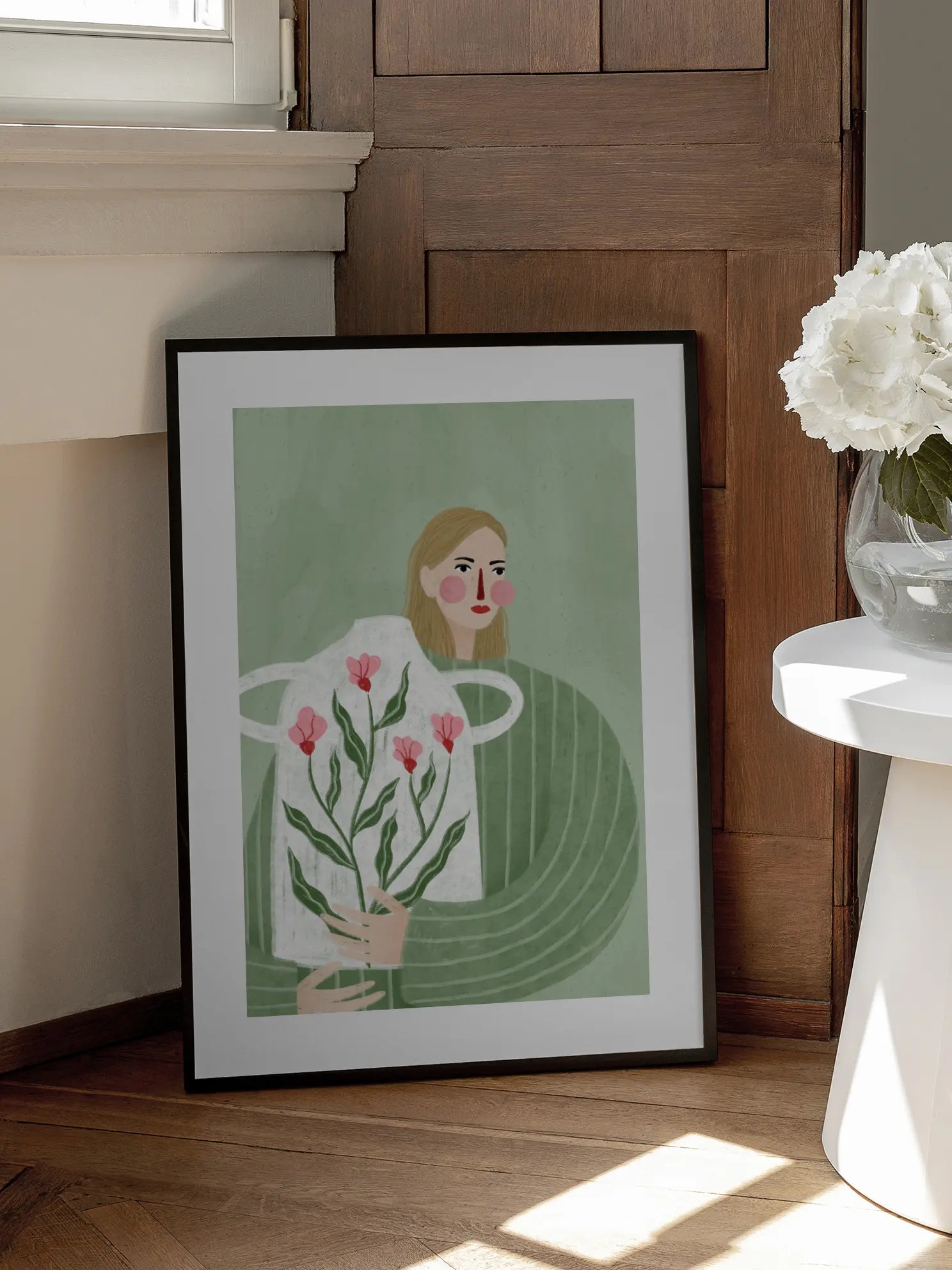 The Woman With Pink Vase Poster