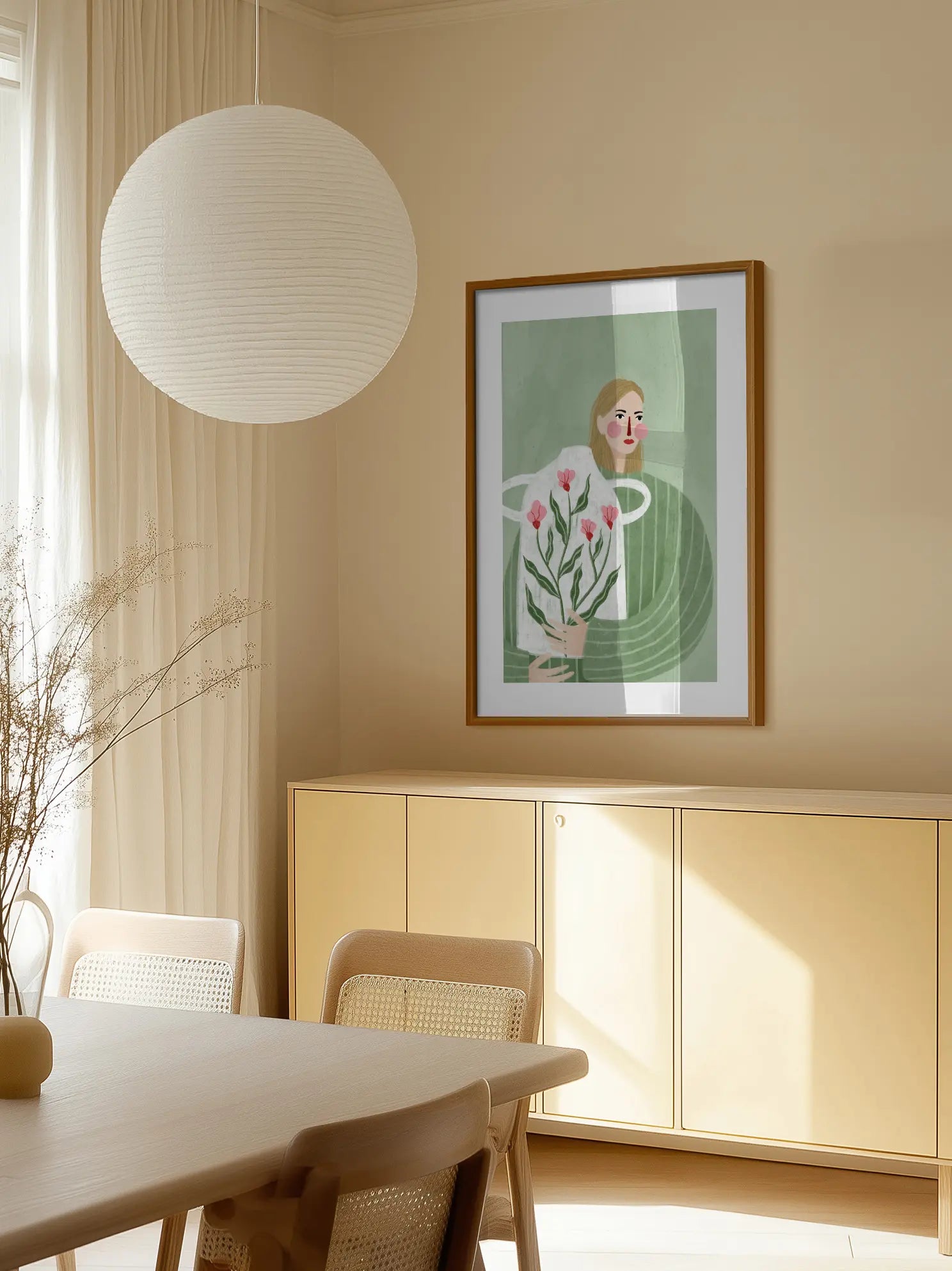 The Woman With Pink Vase Poster