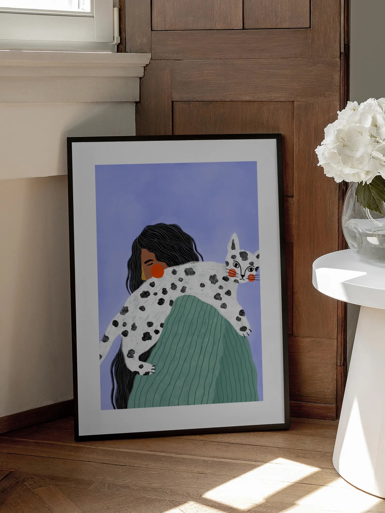 The Woman With The Cat Poster