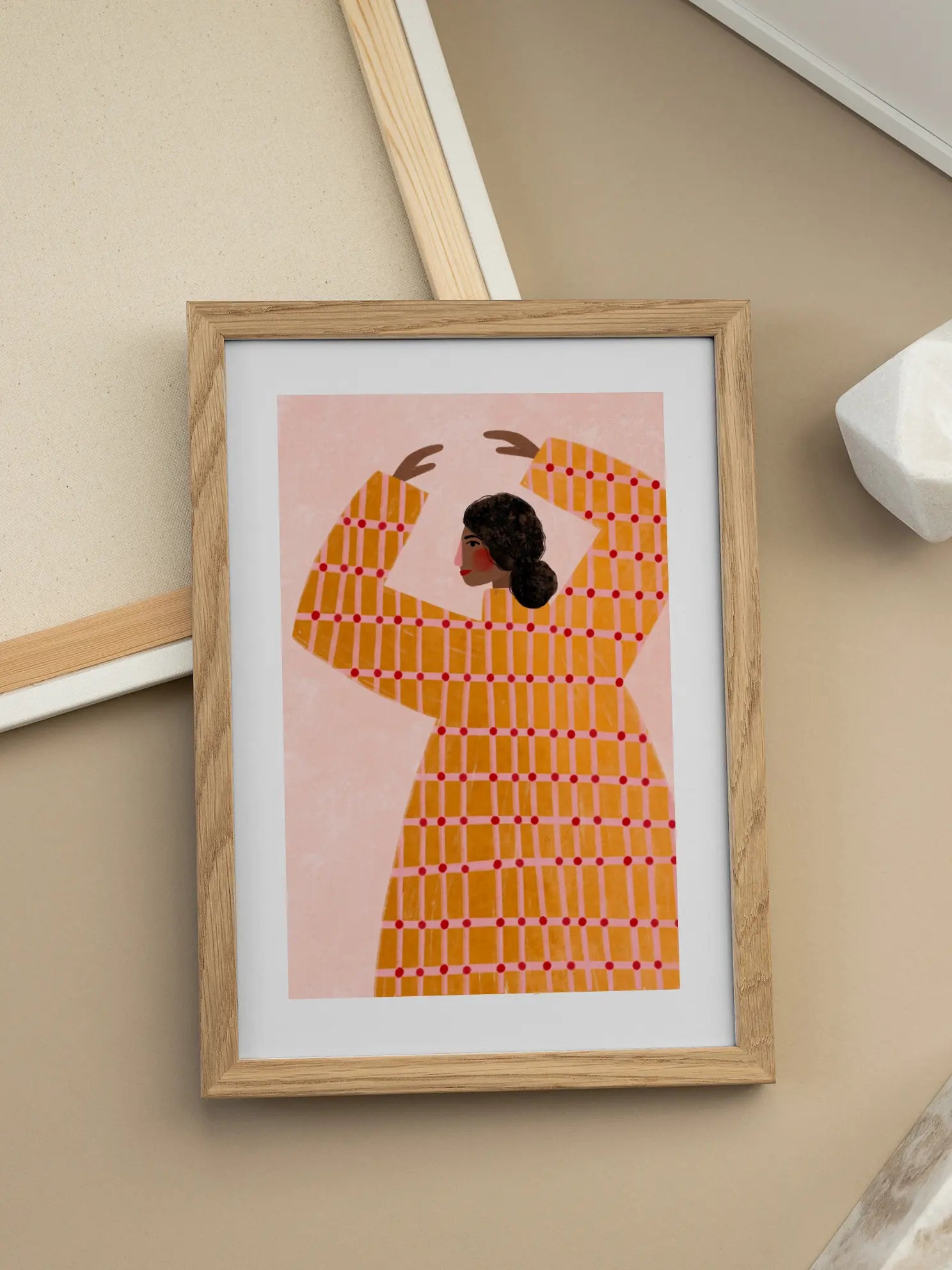 The Woman With the Checked Dress Poster