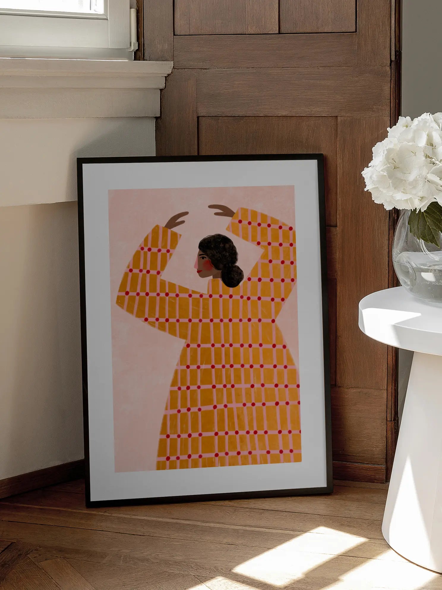 The Woman With the Checked Dress Poster