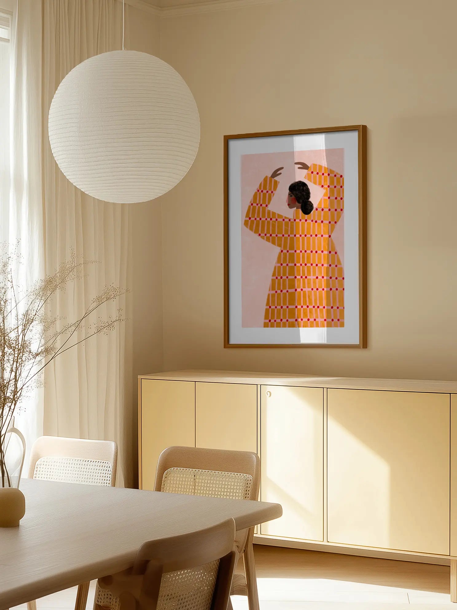 The Woman With the Checked Dress Poster