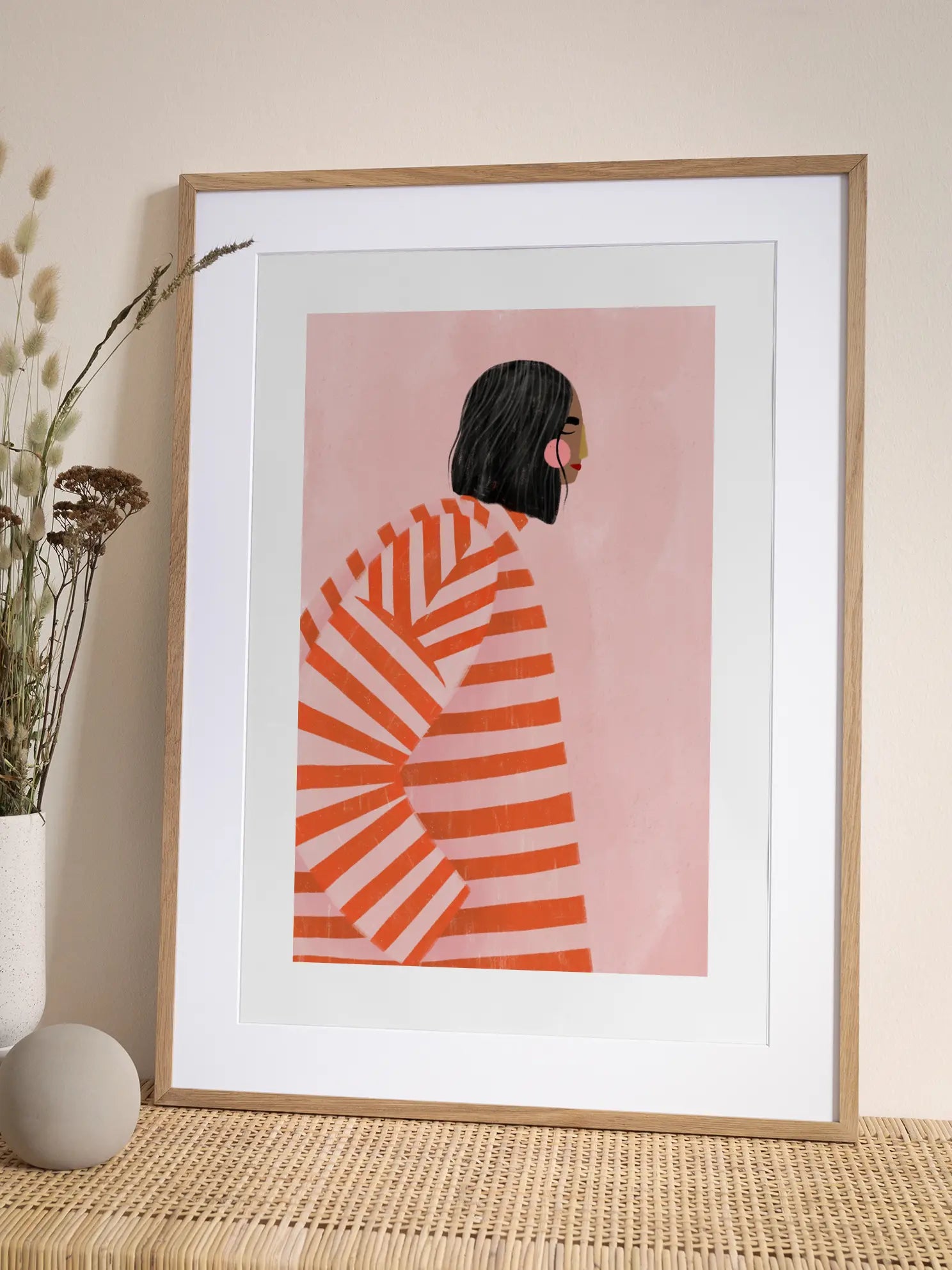 The Woman With the Orange Stripes Poster