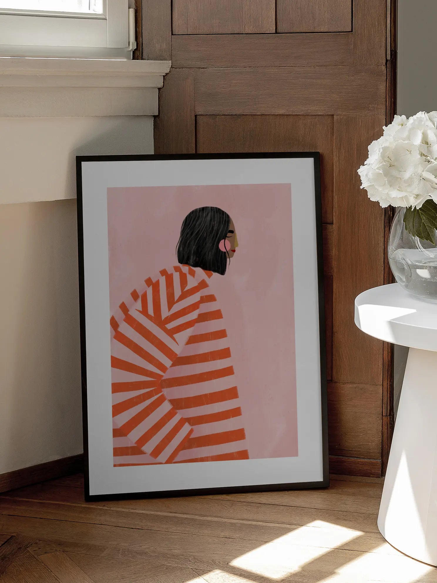 The Woman With the Orange Stripes Poster