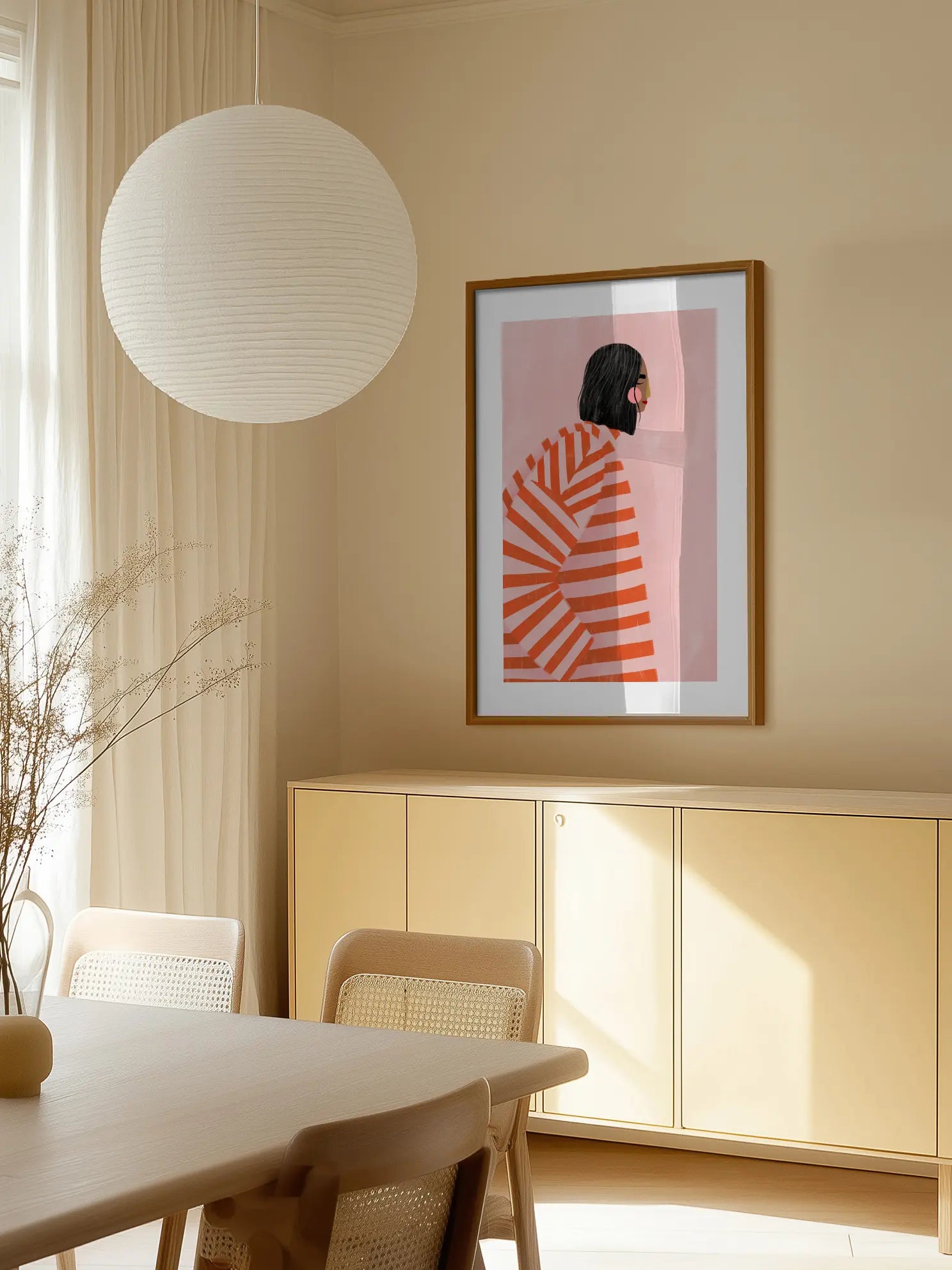 The Woman With the Orange Stripes Poster