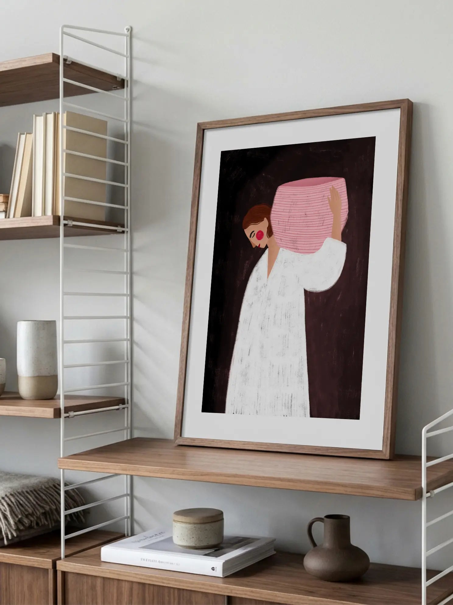 The Woman with the Pink Basket Poster