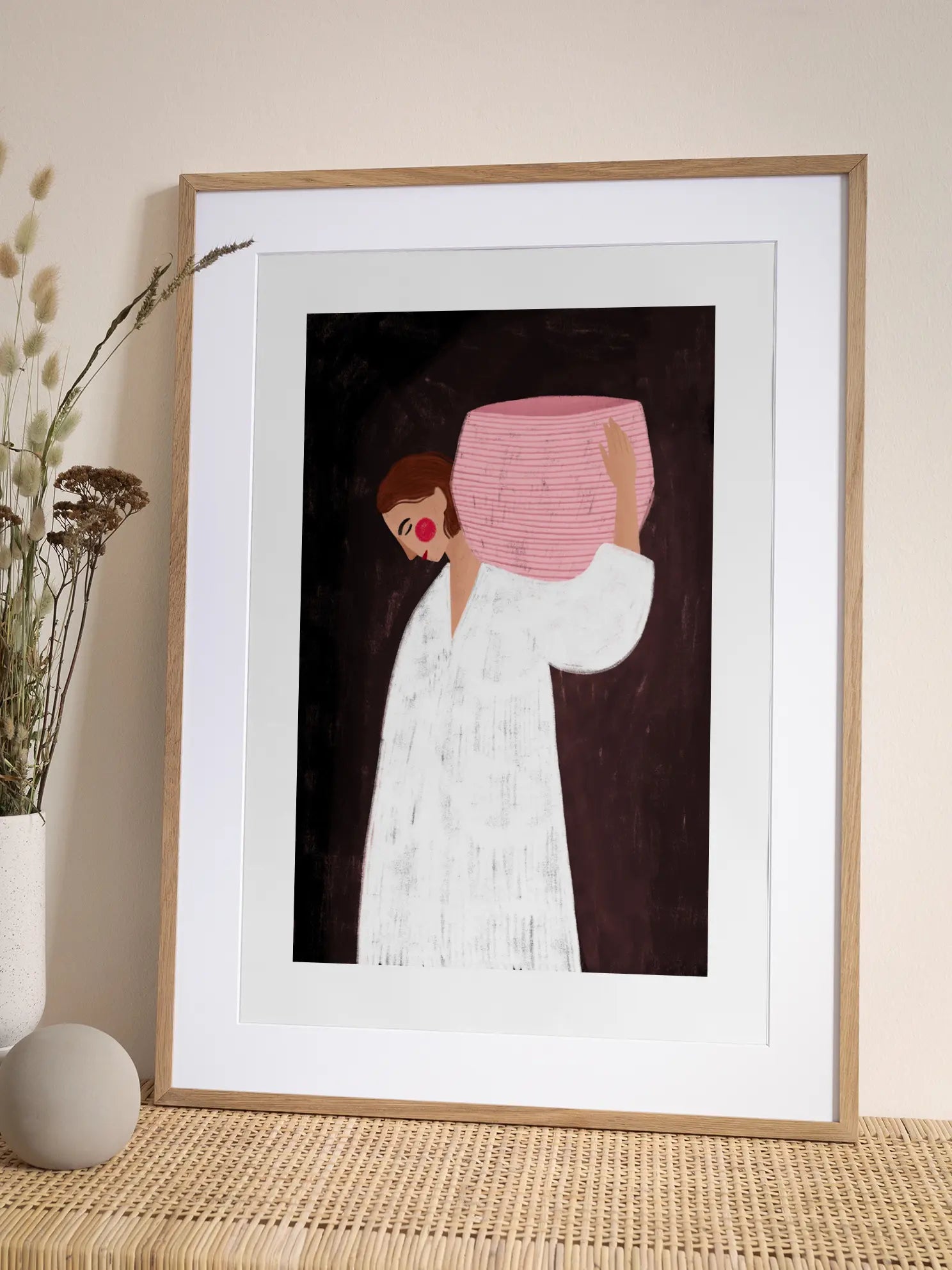 The Woman with the Pink Basket Poster