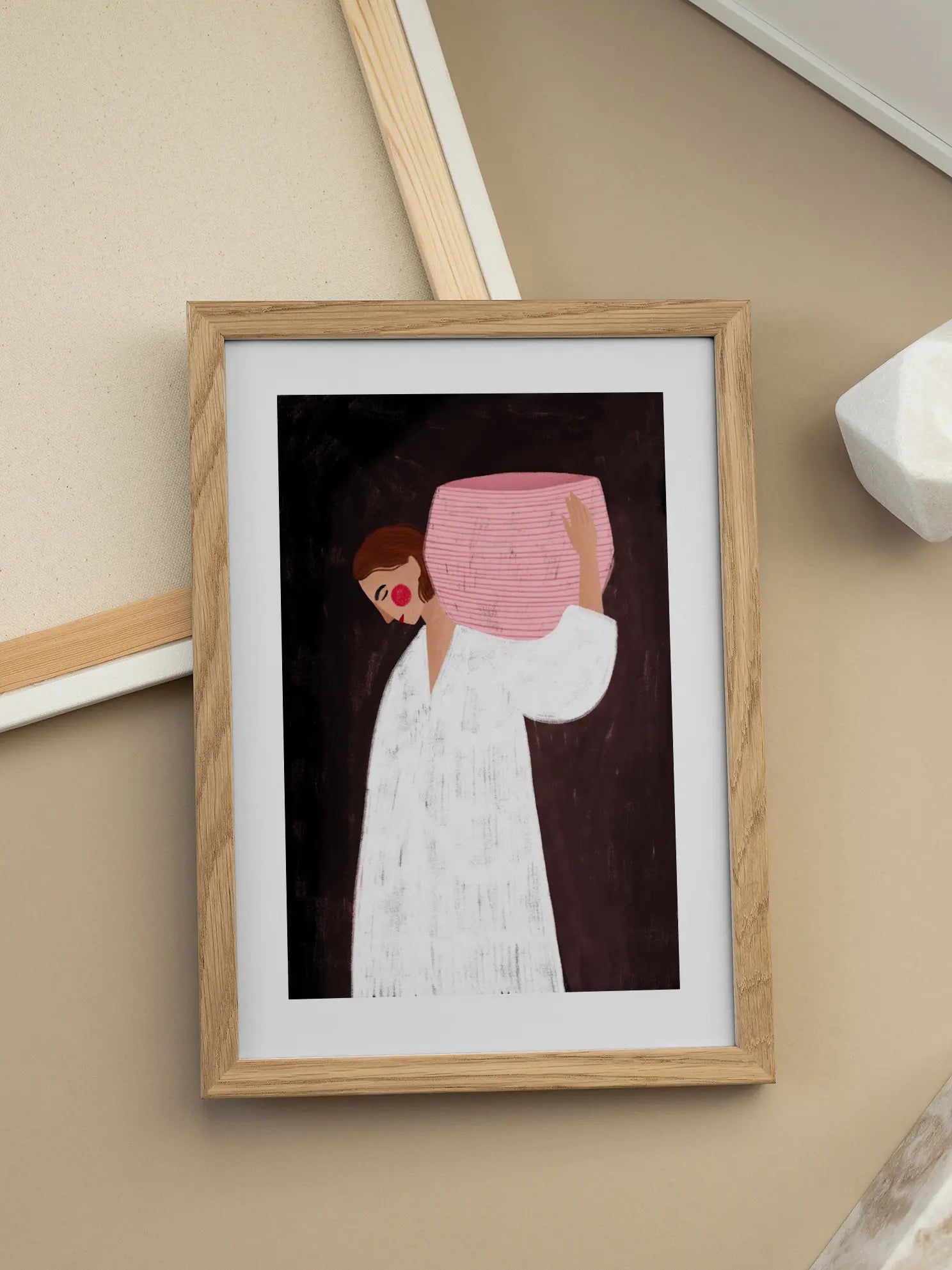 The Woman with the Pink Basket Poster
