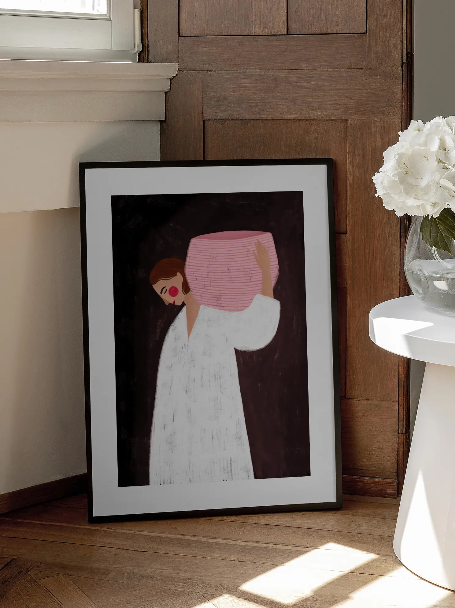 The Woman with the Pink Basket Poster